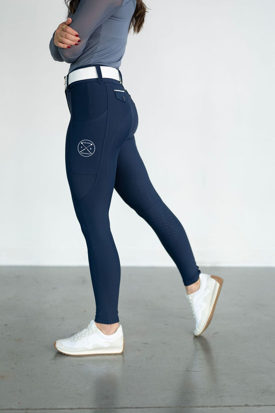 Free Ride Equestrian Navy Riding Tights Small-Breeches-Consignment-Evolution Equestrian Co.