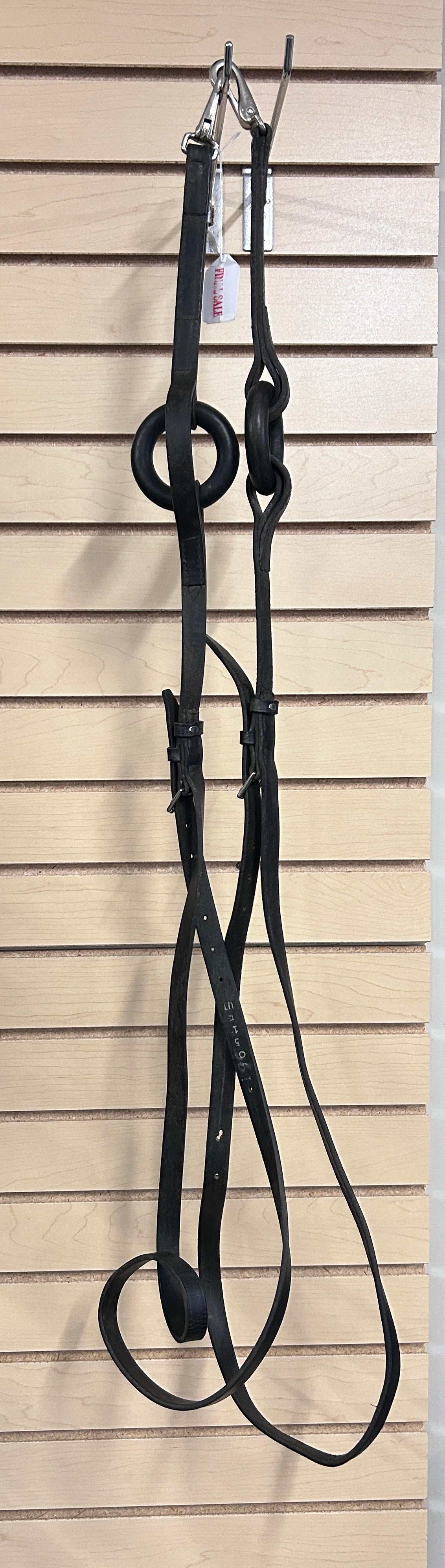 Tory Leather Black Side Reins with Rubber Donut