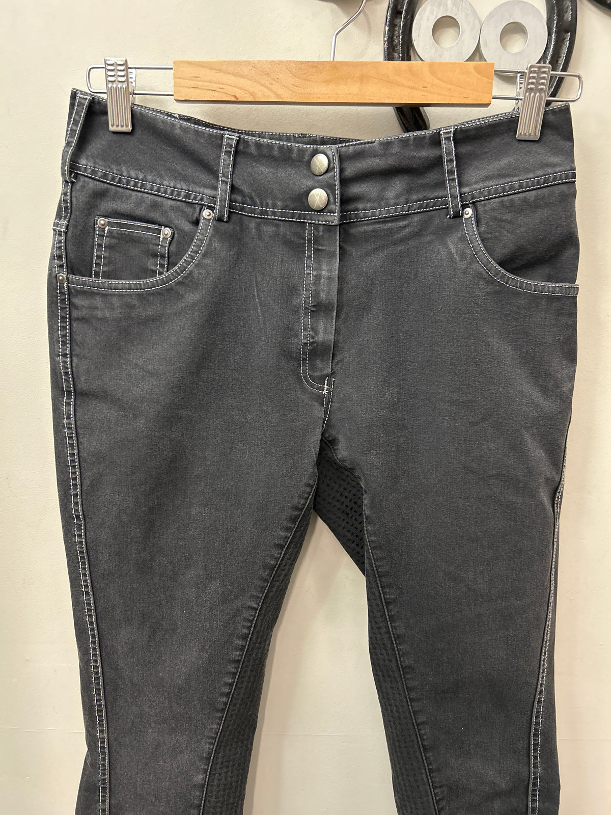 Goode Rider Black Denim Full Seat Breeches 28R-Breeches-Consignment-Evolution Equestrian Co.