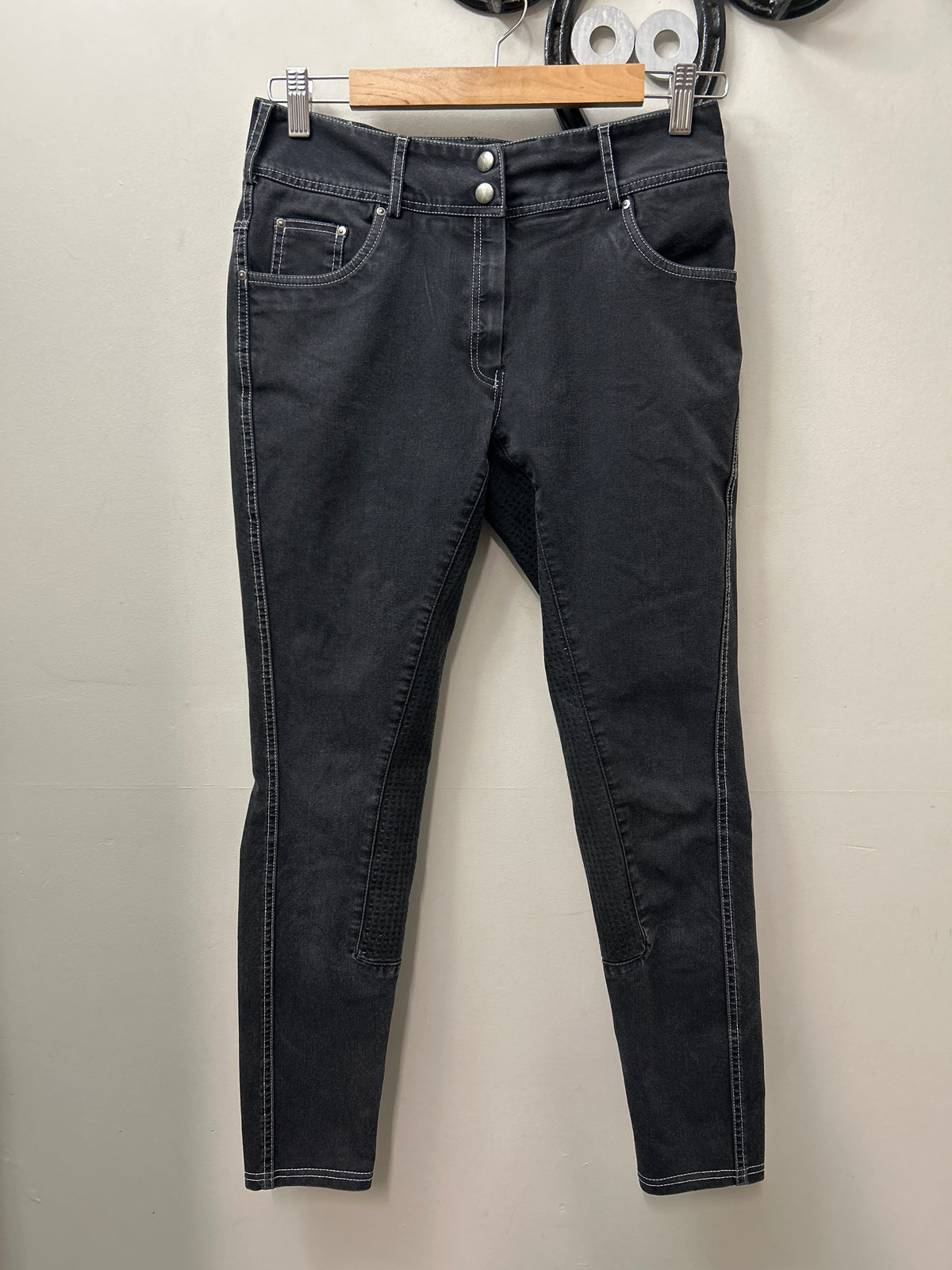 Goode Rider Black Denim Full Seat Breeches 28R-Breeches-Consignment-Evolution Equestrian Co.