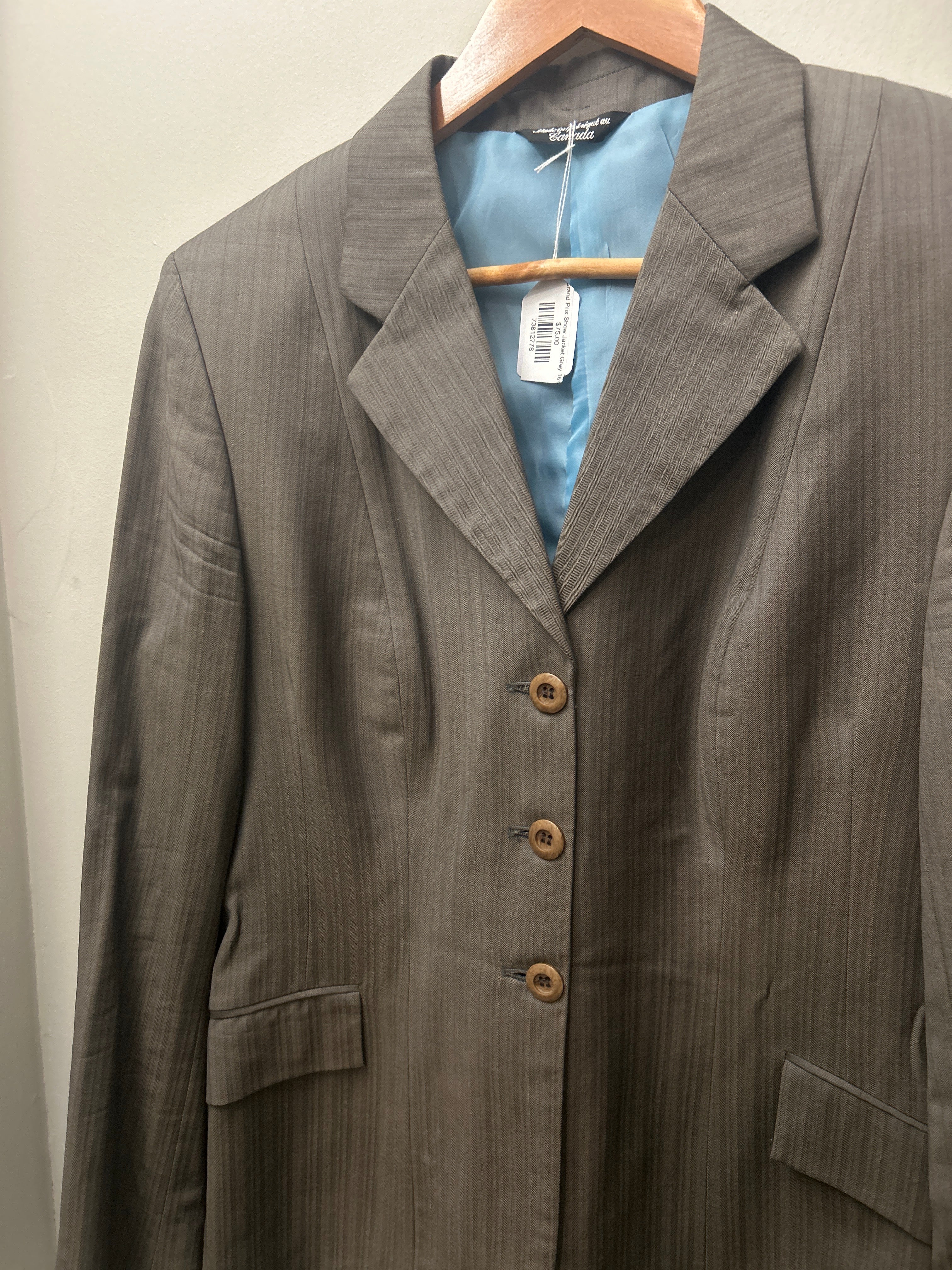 Grand Prix Show Jacket Grey 16T-Show Jacket-Consignment-Evolution Equestrian Co.