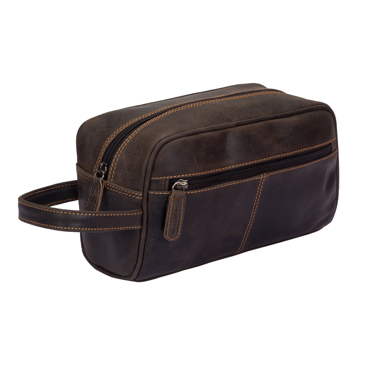 Greenwood Leather - Leather Banff Toiletry Bag: Brown-Greenwood Leather-Evolution Equestrian Co.