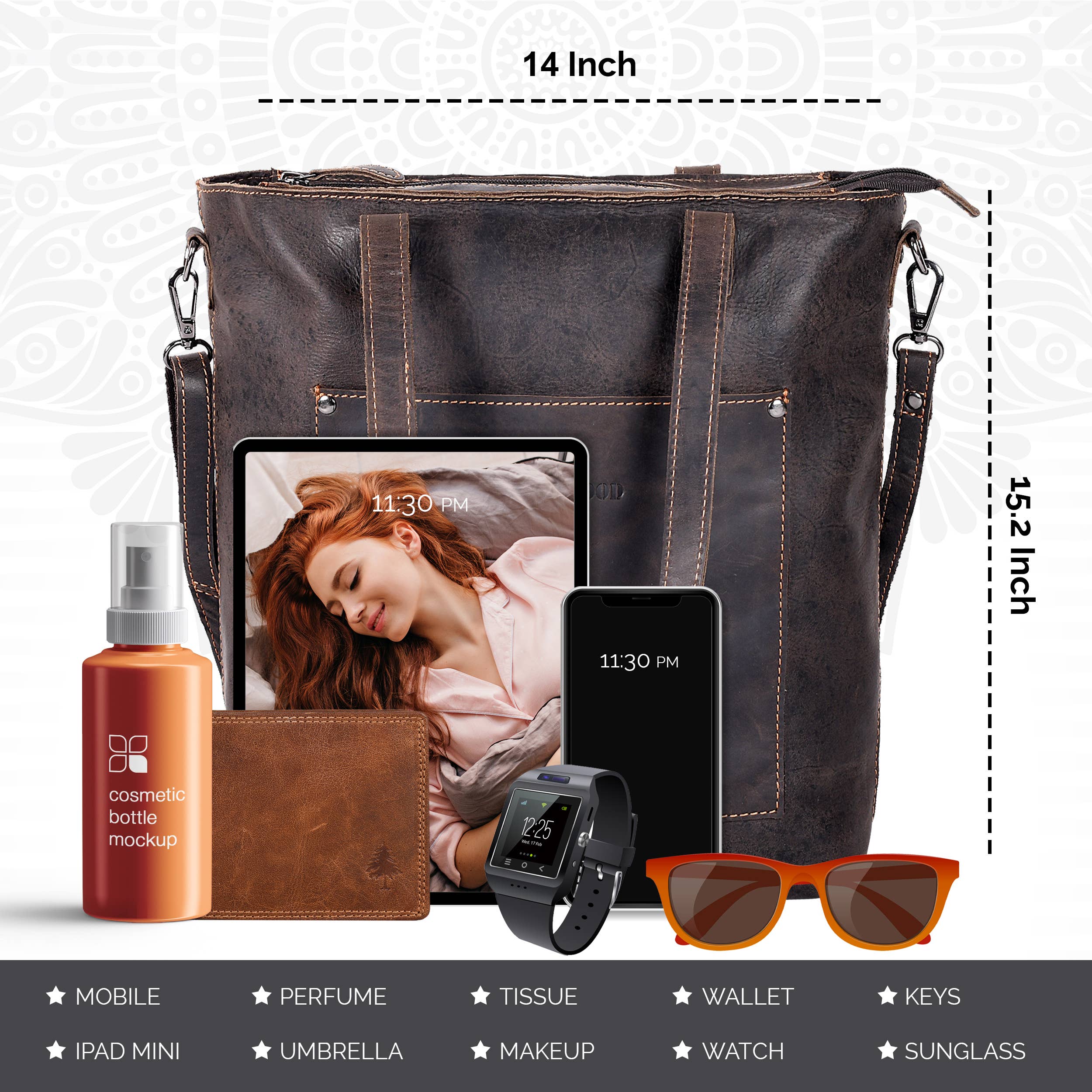 Greenwood Leather - Classic Leather Tote Bag Bunbury - GW2025: Brown-Greenwood Leather-Evolution Equestrian Co.