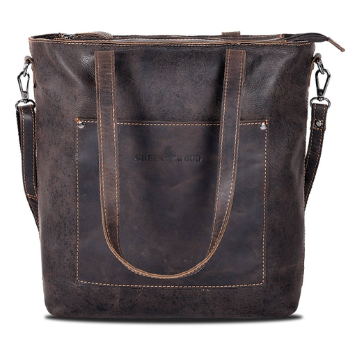 Greenwood Leather - Classic Leather Tote Bag Bunbury - GW2025: Brown-Greenwood Leather-Evolution Equestrian Co.