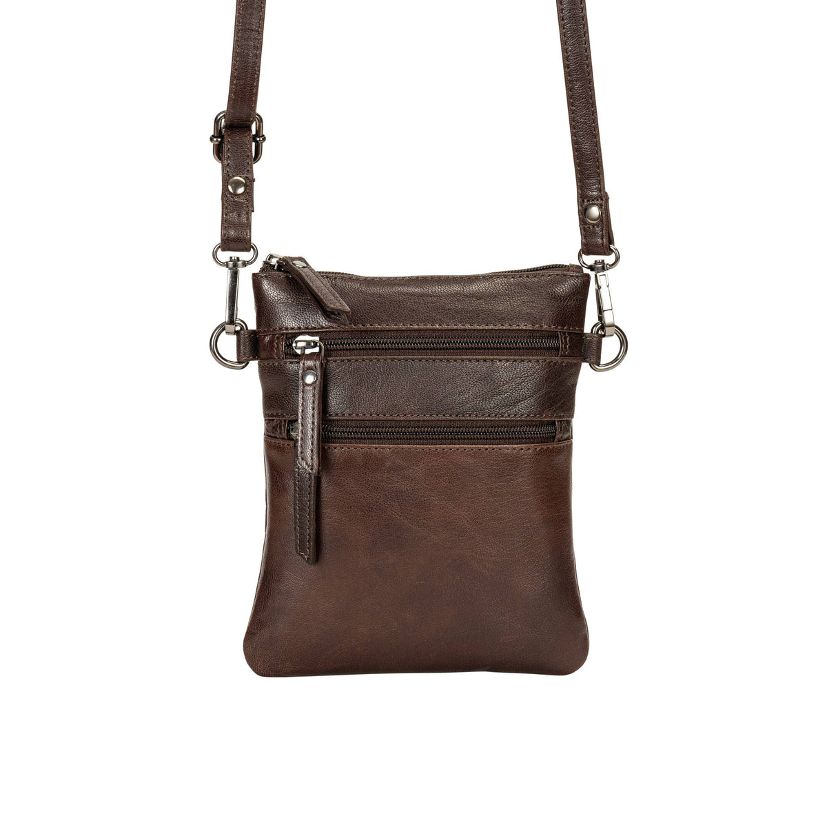 Greenwood Leather - The Cedar | Compact Full-Grain Leather Crossbody Bag: Brown-Greenwood Leather-Evolution Equestrian Co.