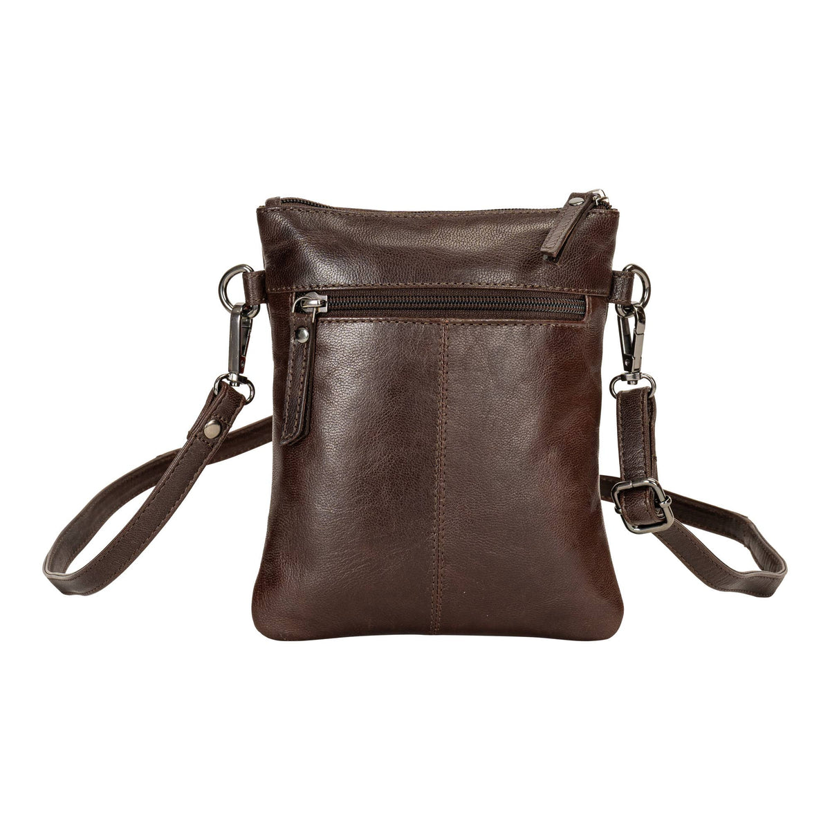 Greenwood Leather - The Cedar | Compact Full-Grain Leather Crossbody Bag: Brown-Greenwood Leather-Evolution Equestrian Co.