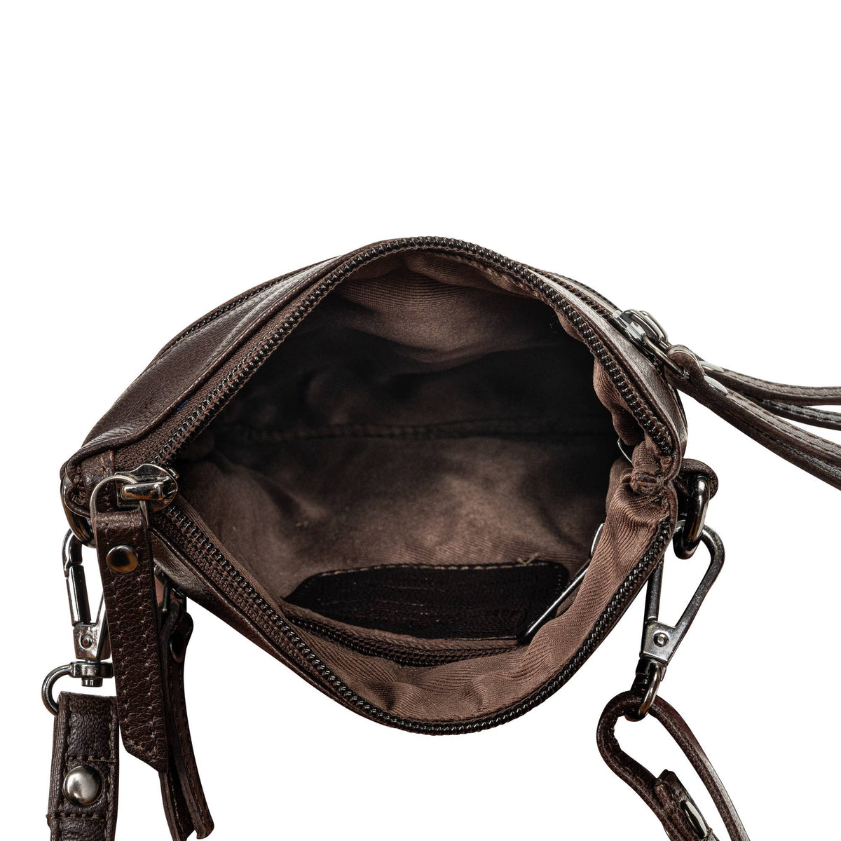 Greenwood Leather - The Cedar | Compact Full-Grain Leather Crossbody Bag: Brown-Greenwood Leather-Evolution Equestrian Co.
