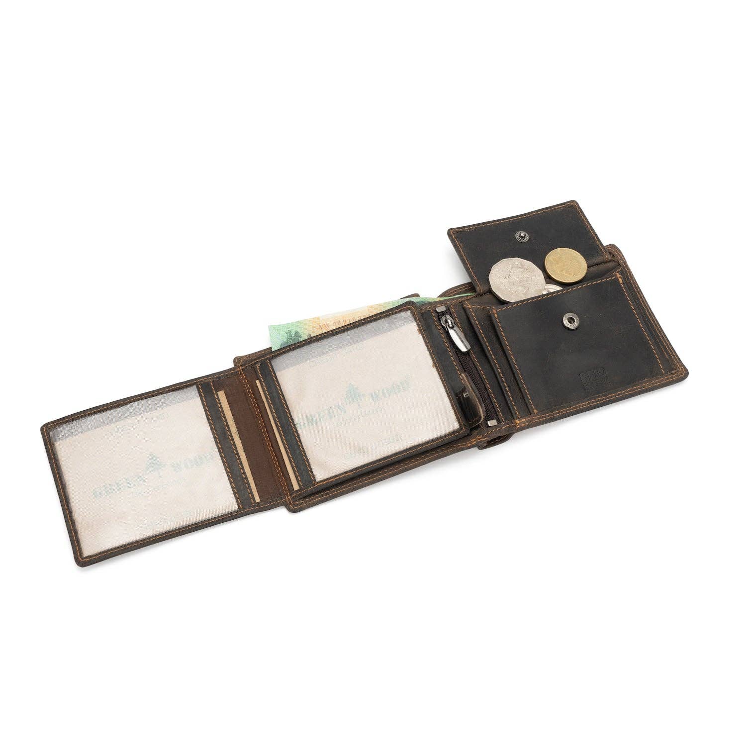 Greenwood Leather - Leather Wallet George GW2157: Brown-Greenwood Leather-Evolution Equestrian Co.