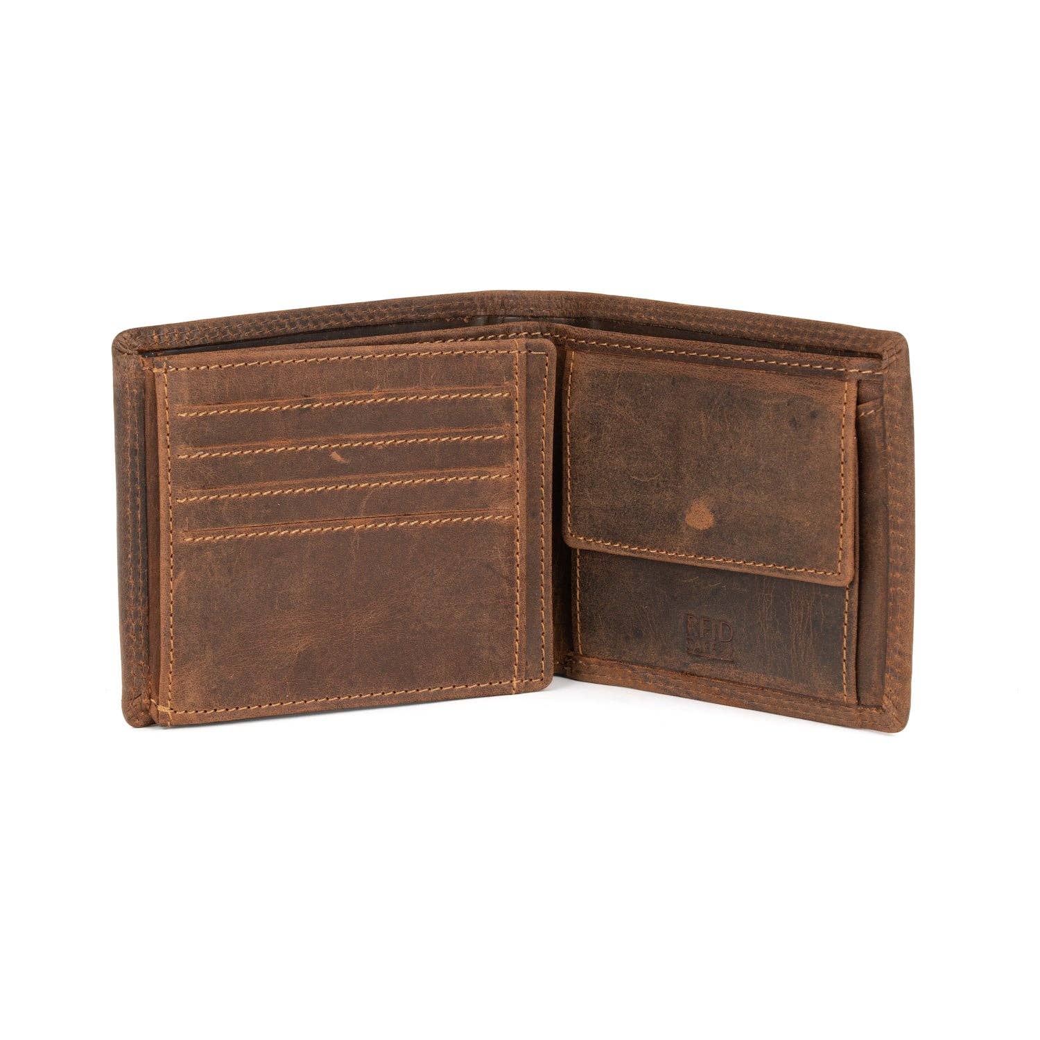 Greenwood Leather - Hart Leather Men's RFID Wallet: Brown-Greenwood Leather-Evolution Equestrian Co.