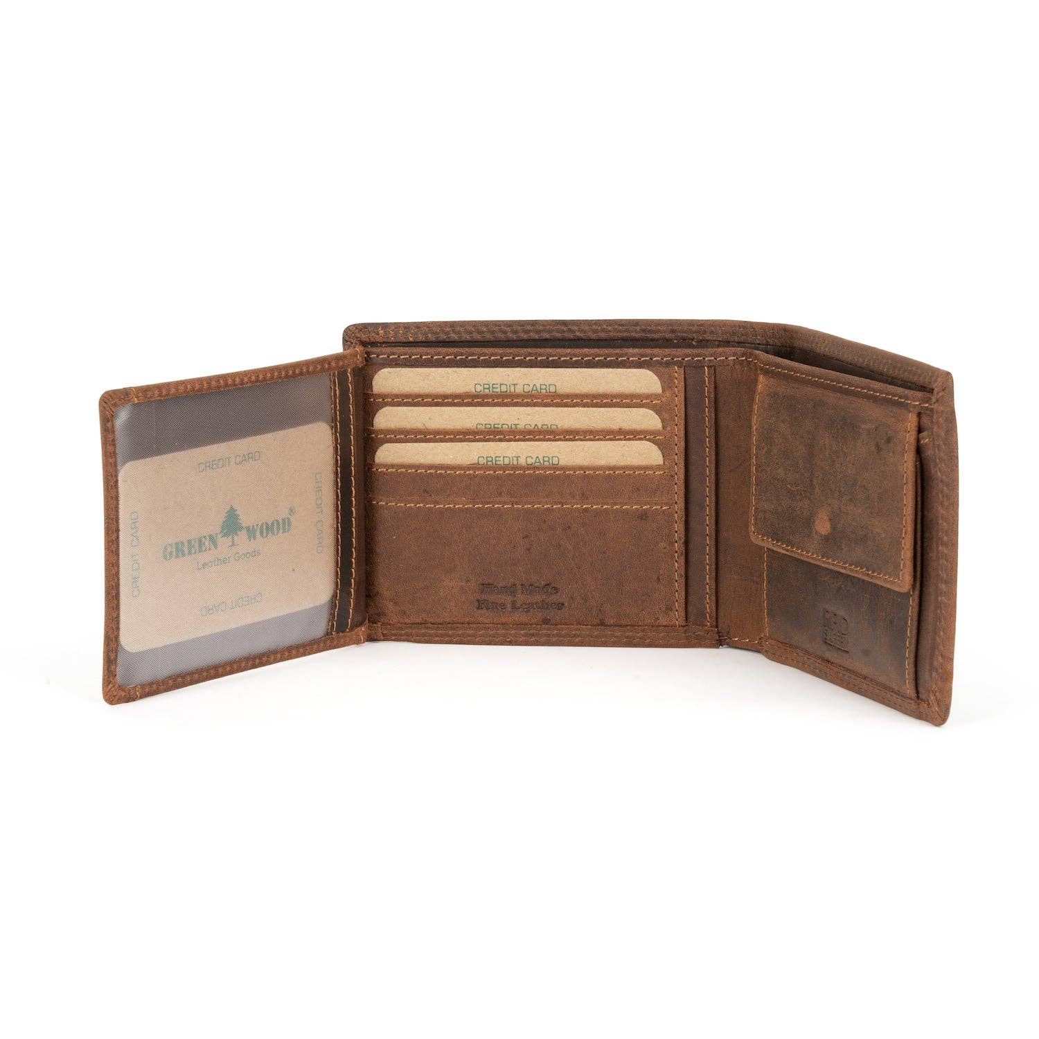 Greenwood Leather - Hart Leather Men's RFID Wallet: Brown-Greenwood Leather-Evolution Equestrian Co.