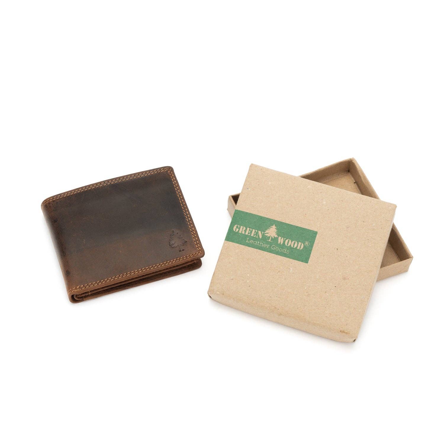 Greenwood Leather - Hart Leather Men's RFID Wallet: Brown-Greenwood Leather-Evolution Equestrian Co.