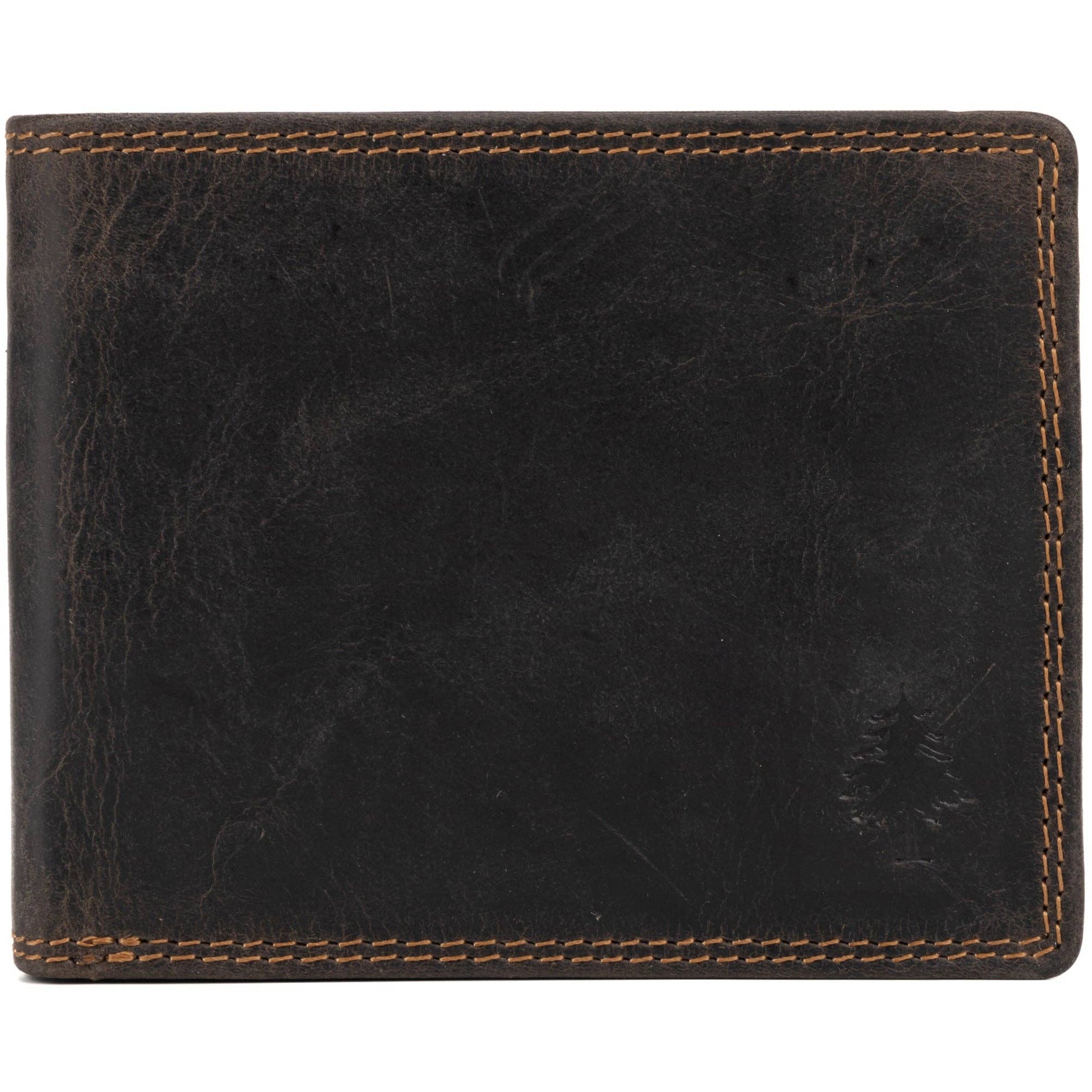 Greenwood Leather - Hart Leather Men's RFID Wallet: Brown-Greenwood Leather-Evolution Equestrian Co.