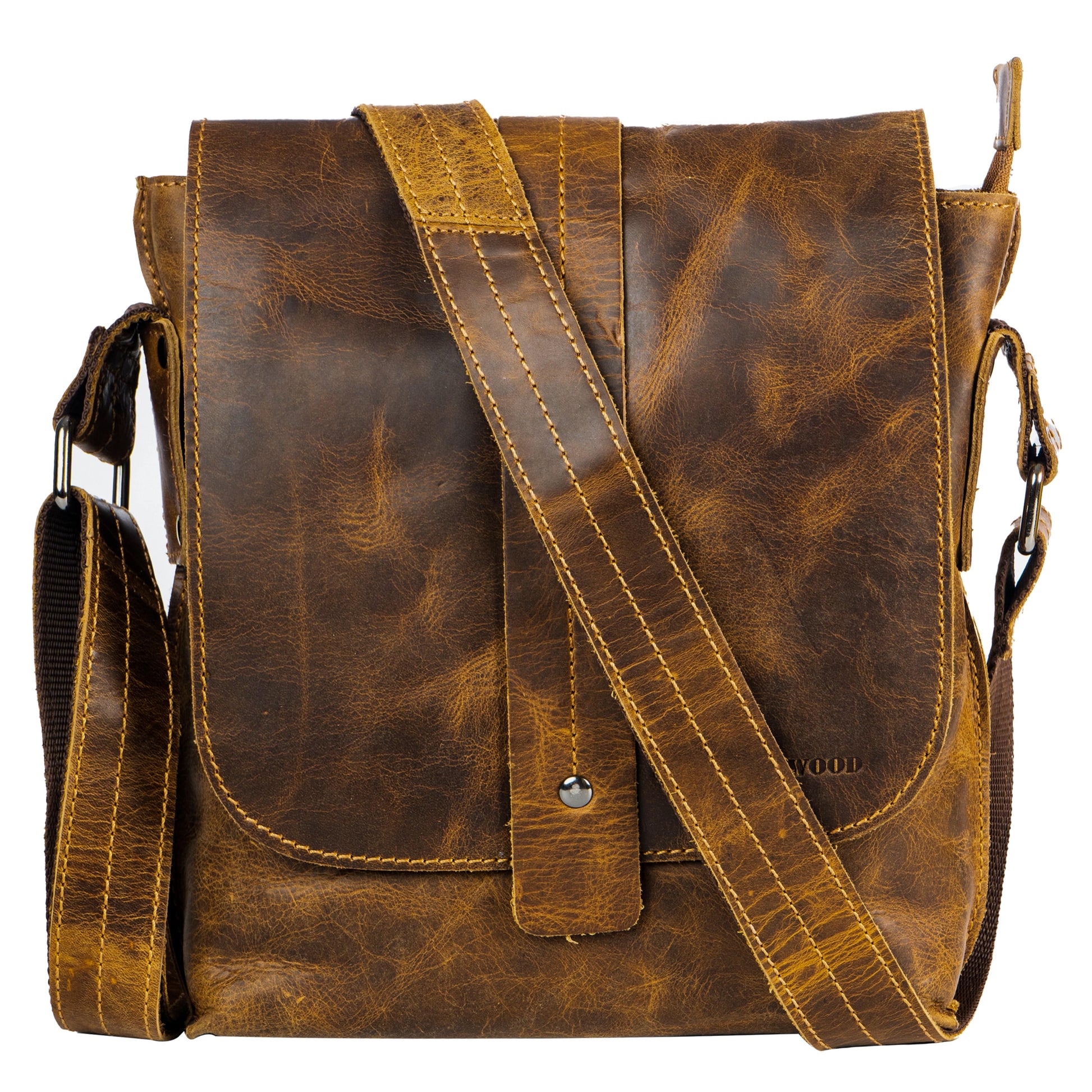 Greenwood Leather - Unisex Mini Messenger Bag Henrik - Genuine Leather: Brown-Greenwood Leather-Evolution Equestrian Co.
