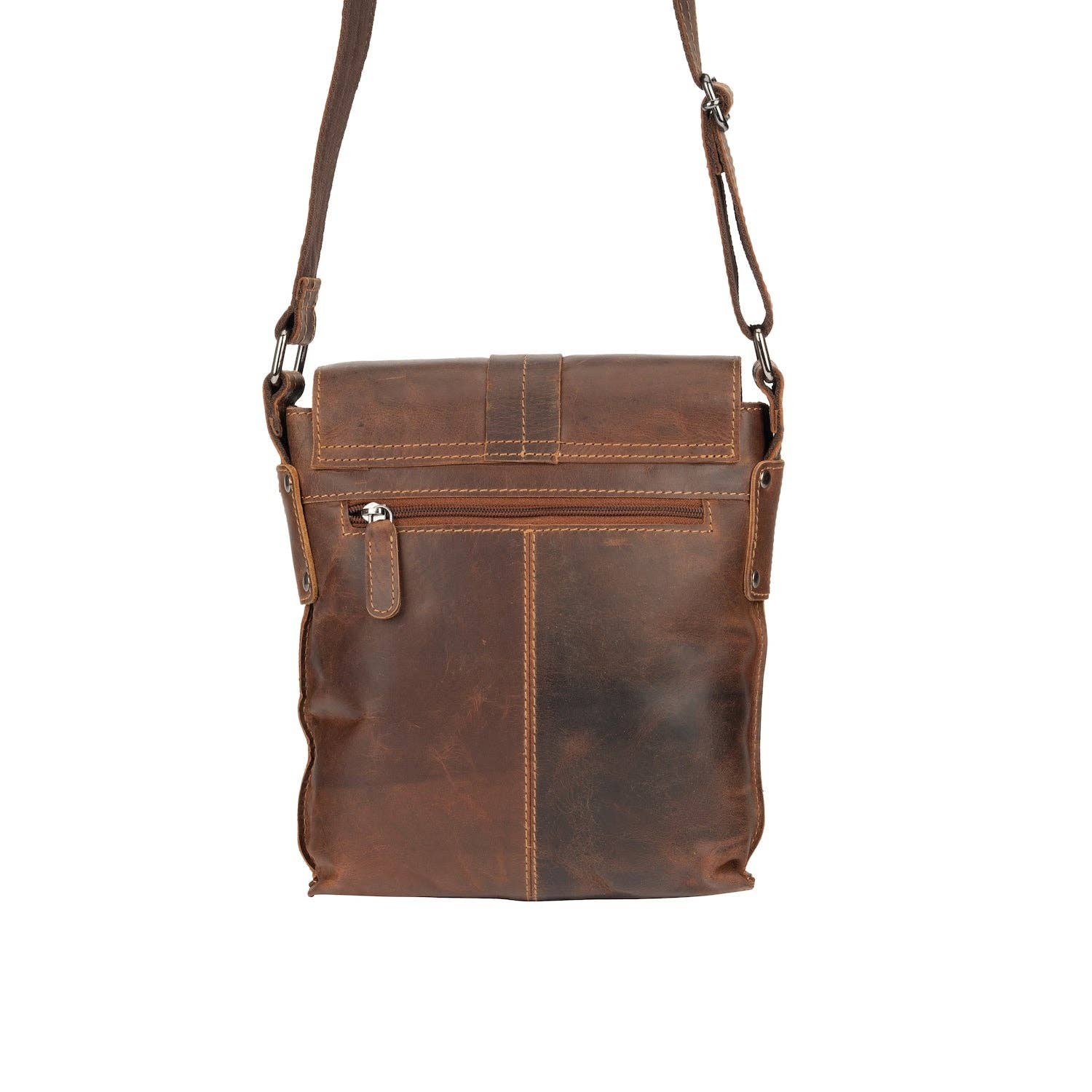 Greenwood Leather - Unisex Mini Messenger Bag Henrik - Genuine Leather: Brown-Greenwood Leather-Evolution Equestrian Co.