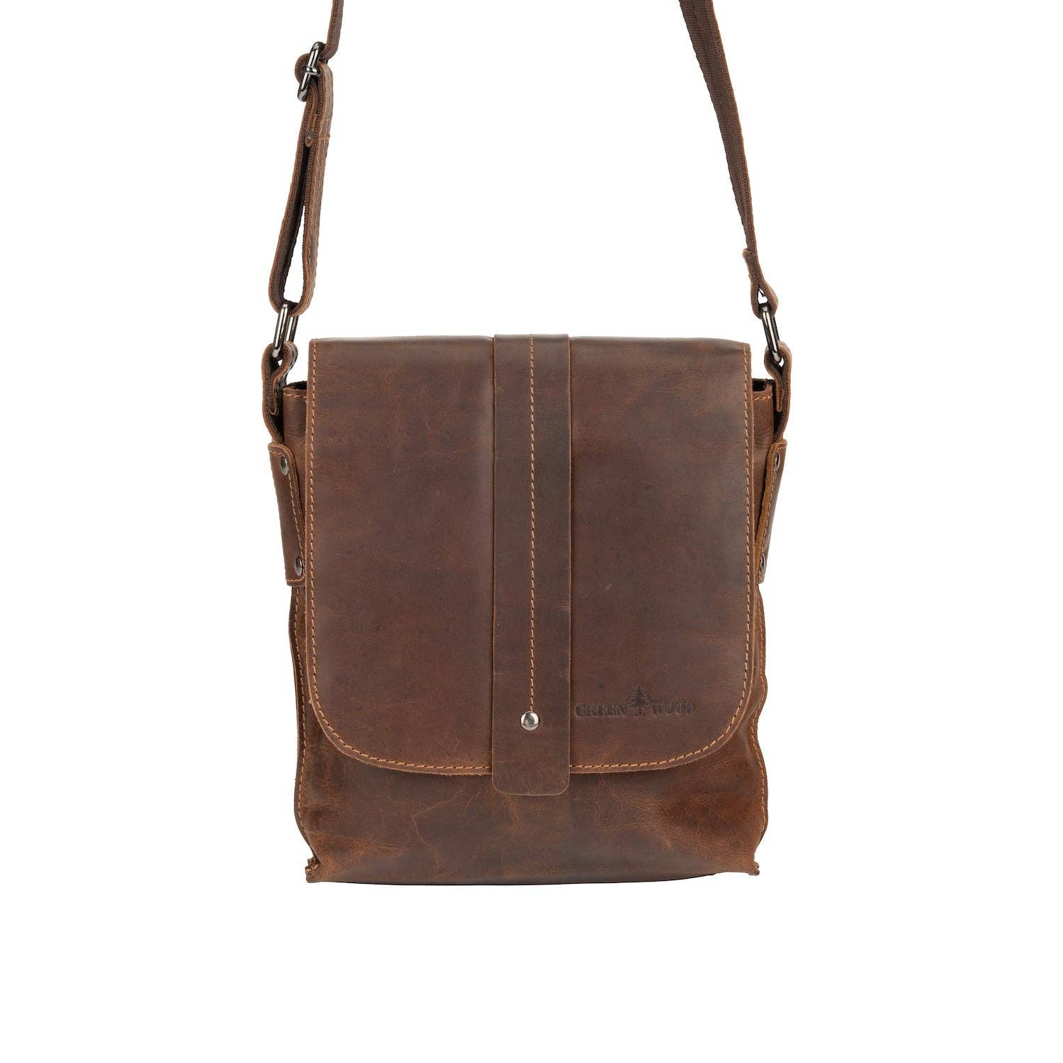 Greenwood Leather - Unisex Mini Messenger Bag Henrik - Genuine Leather: Brown-Greenwood Leather-Evolution Equestrian Co.