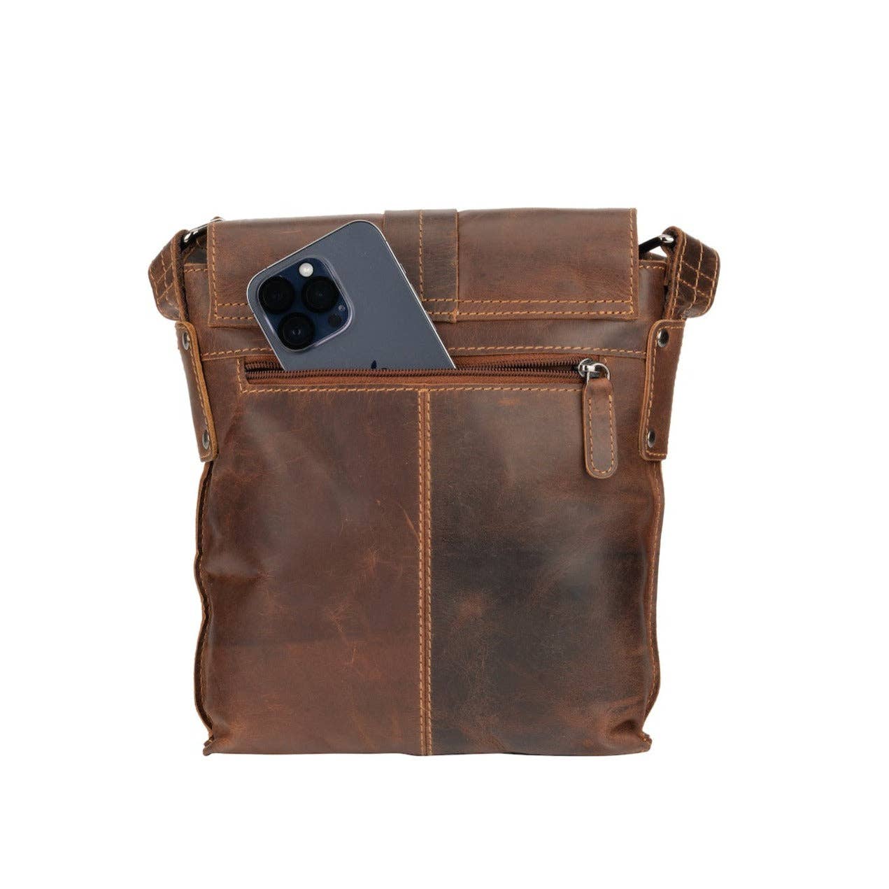 Greenwood Leather - Unisex Mini Messenger Bag Henrik - Genuine Leather: Brown-Greenwood Leather-Evolution Equestrian Co.