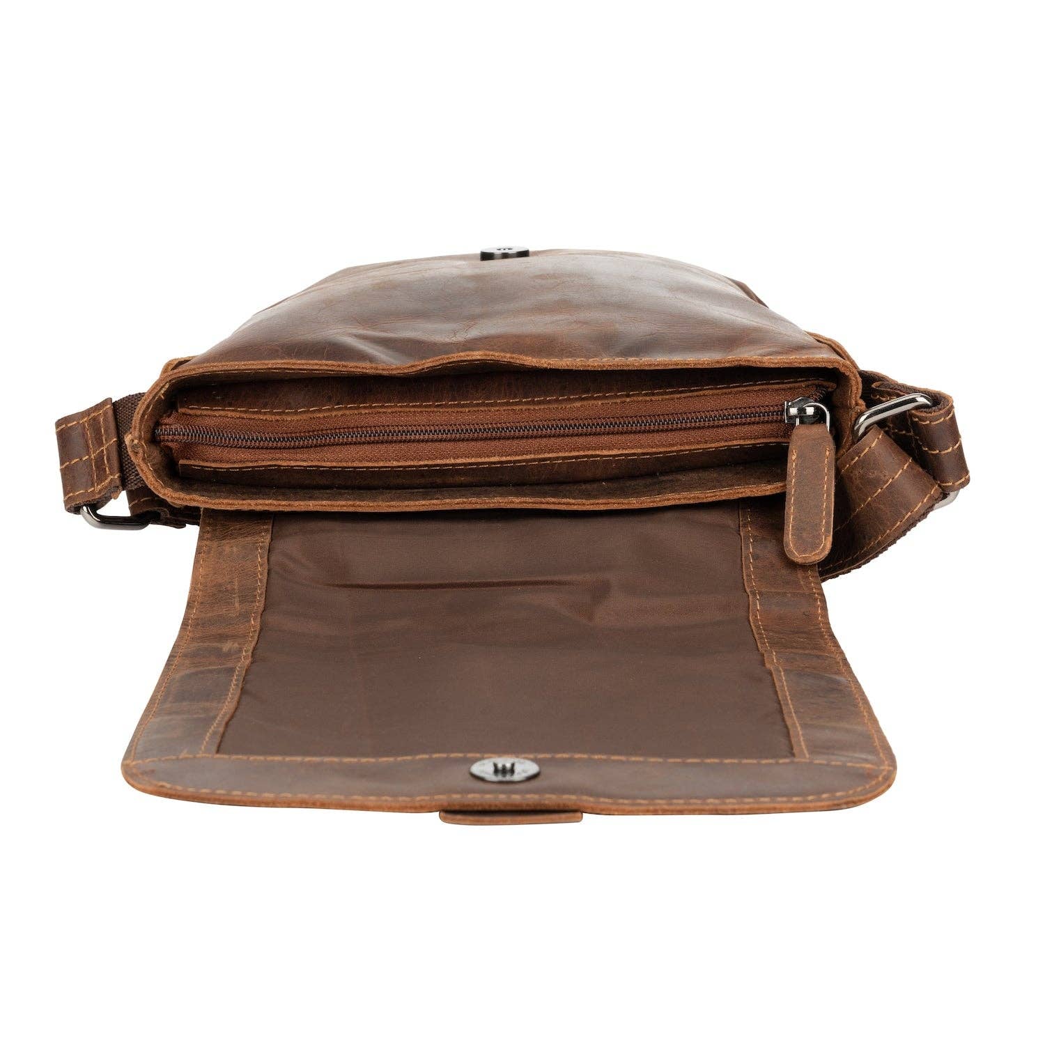 Greenwood Leather - Unisex Mini Messenger Bag Henrik - Genuine Leather: Brown-Greenwood Leather-Evolution Equestrian Co.