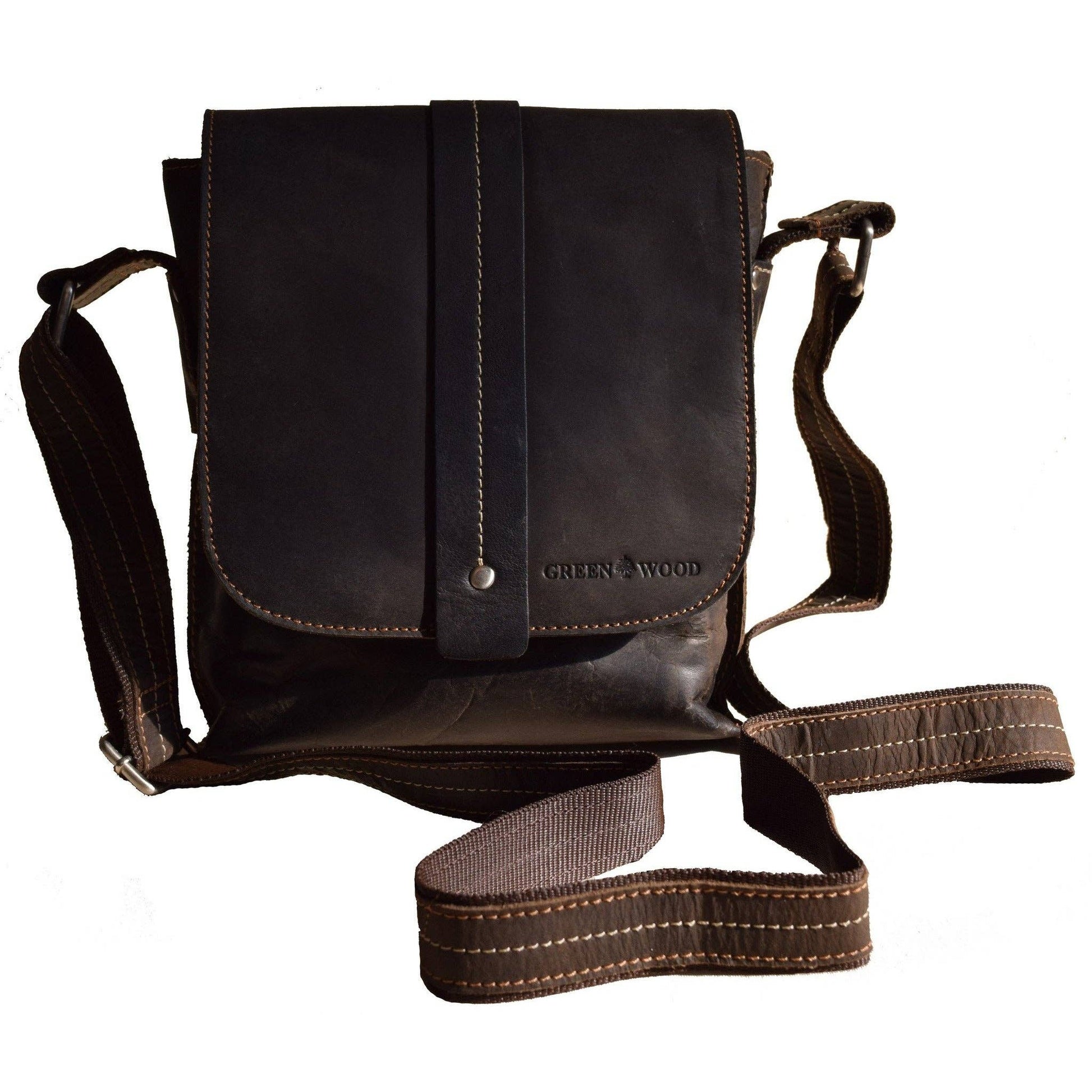 Greenwood Leather - Unisex Mini Messenger Bag Henrik - Genuine Leather: Brown-Greenwood Leather-Evolution Equestrian Co.
