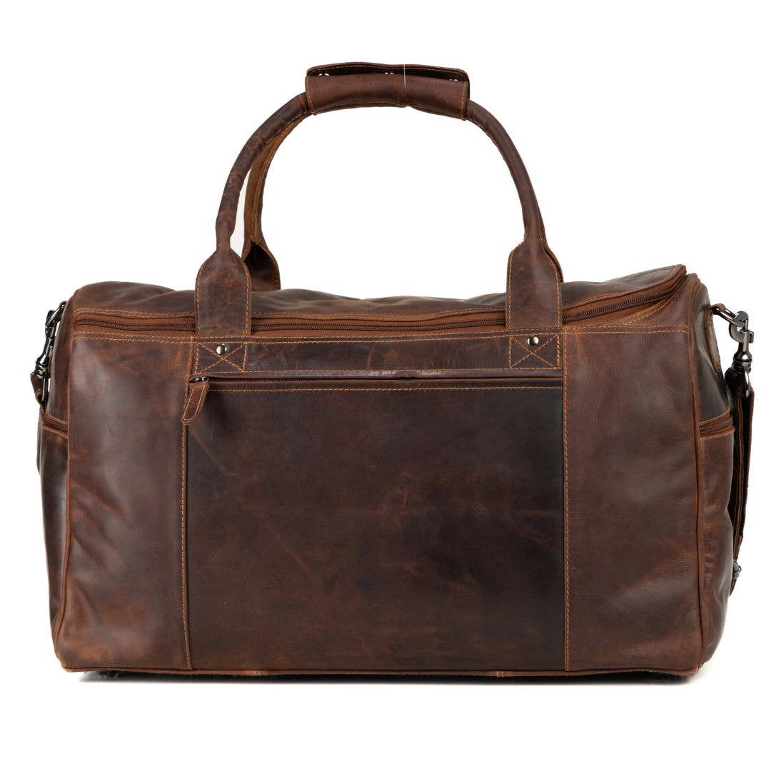 Greenwood Leather - Large Leather Weekender Bag - Casual Vintage Look: Sandal-Greenwood Leather-Evolution Equestrian Co.