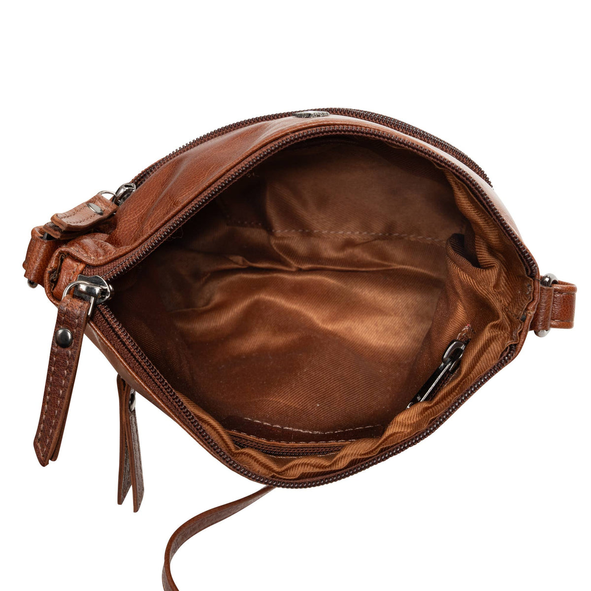 Greenwood Leather - Maple Full-Grain Leather Crossbody Bag for Women: Camel-Greenwood Leather-Evolution Equestrian Co.
