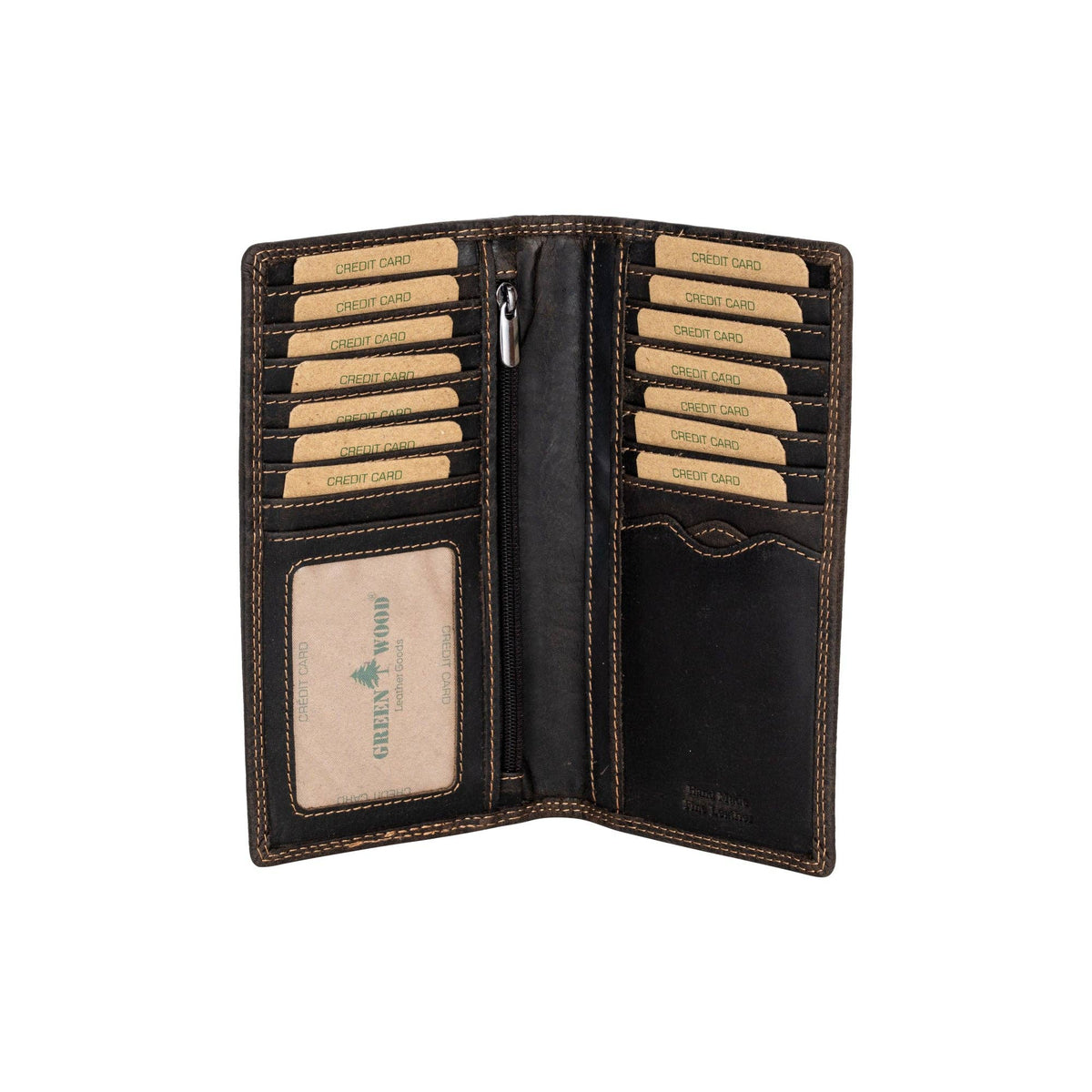 Greenwood Leather - Monika Ridge RFID Travel Wallet Brown: Brown-Greenwood Leather-Evolution Equestrian Co.