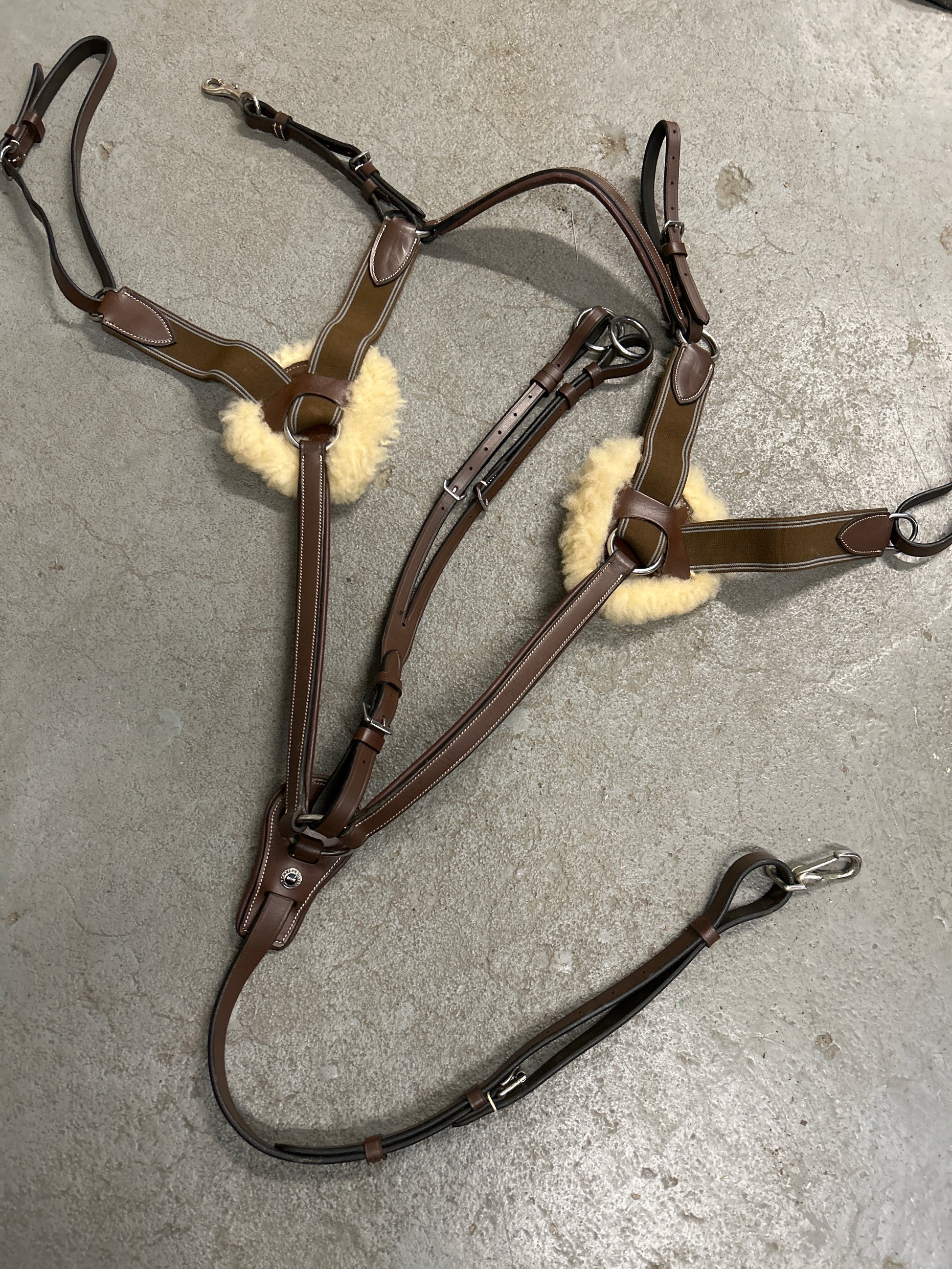 HDR 5 Point Breastplate with Running Martingale Cob-English Tack-Consignment-Evolution Equestrian Co.