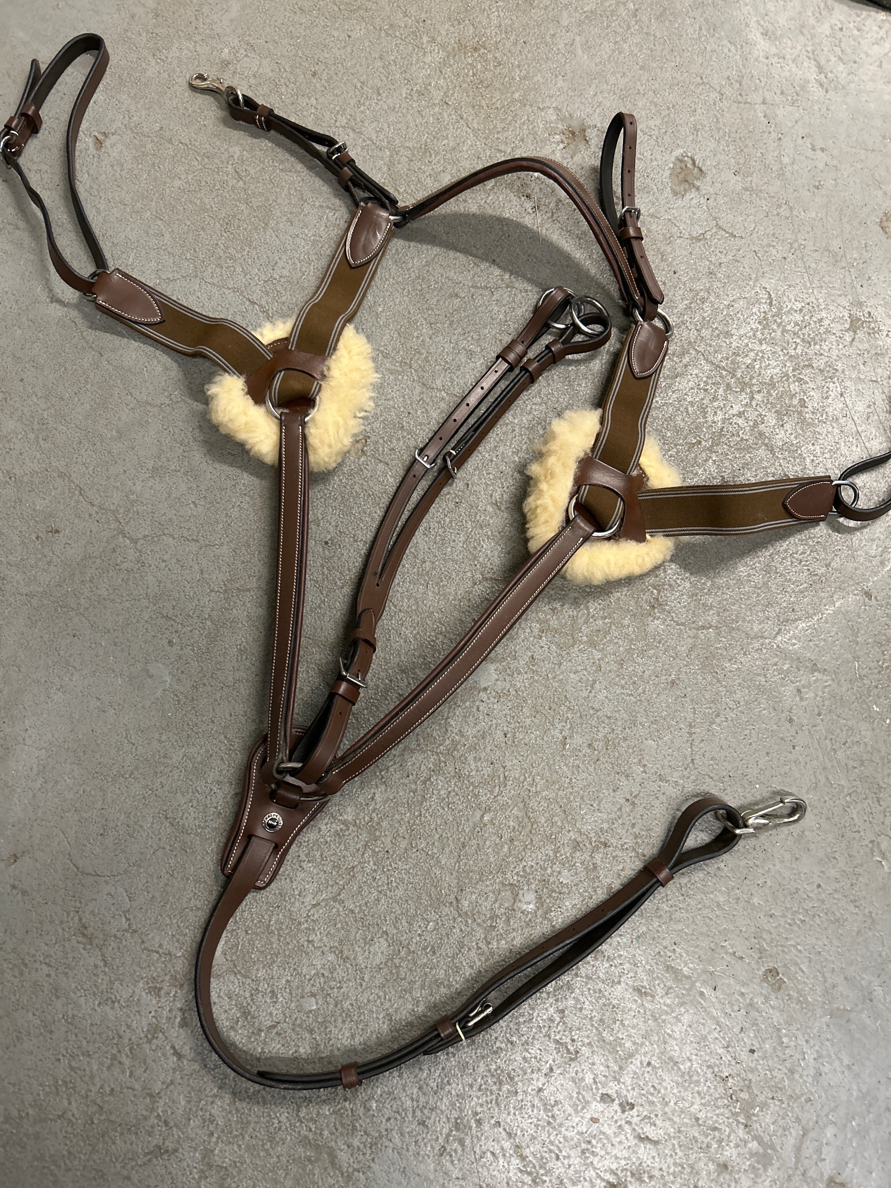 HDR 5 Point Breastplate with Running Martingale Cob-English Tack-Consignment-Evolution Equestrian Co.