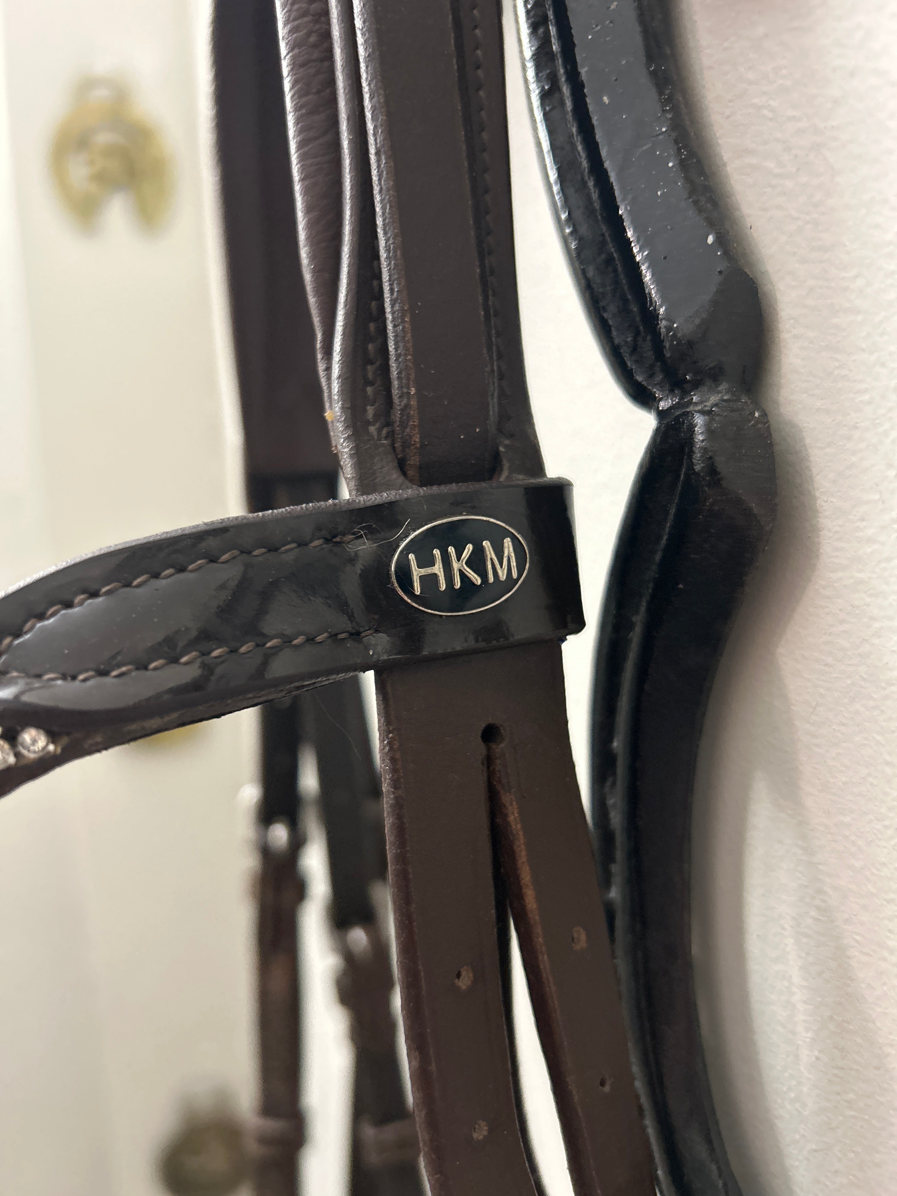 HKM Brown Patent Dressage Bridle-Bridle-Consignment-Evolution Equestrian Co.