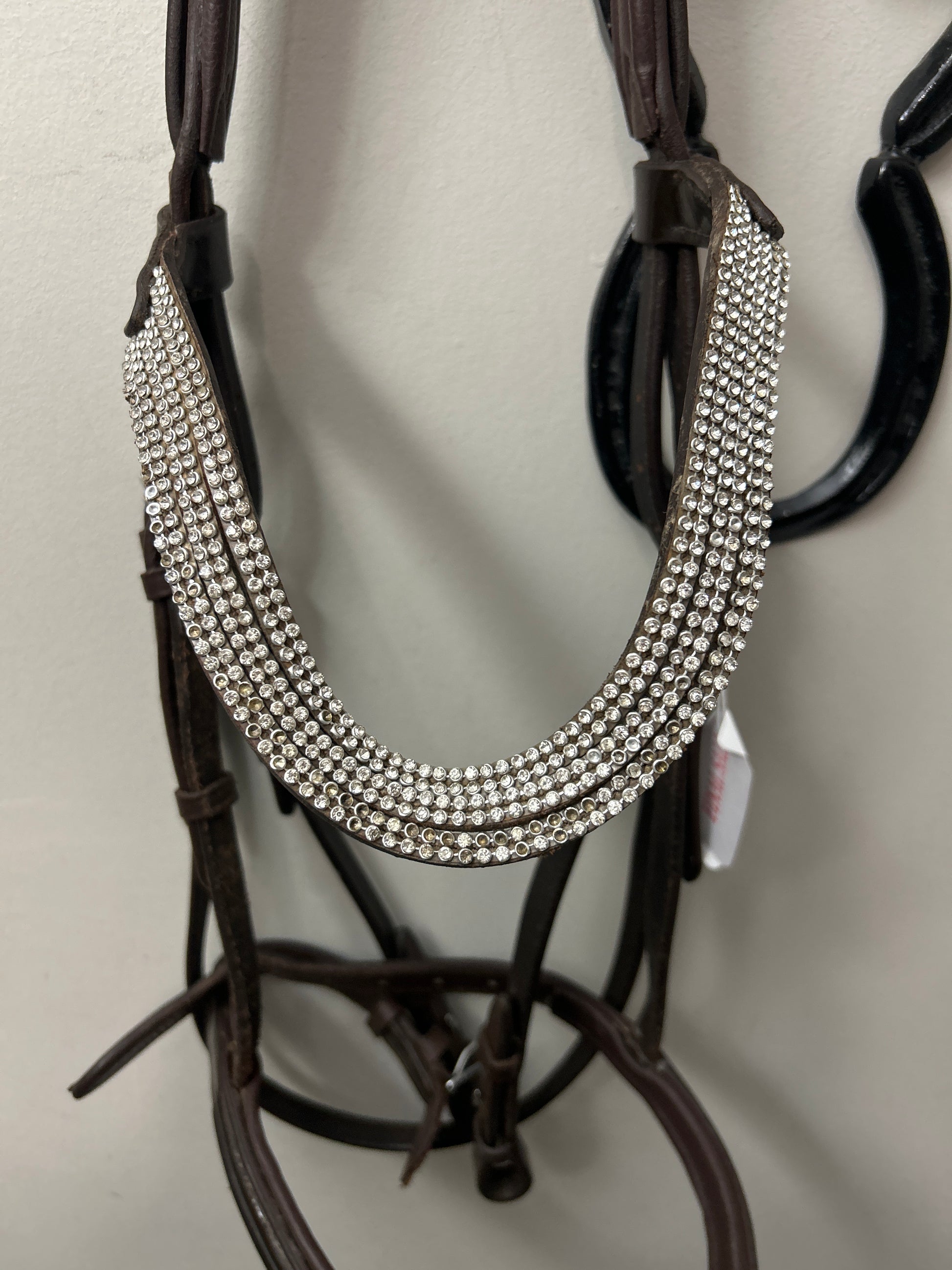 HKM Brown Patent Dressage Bridle-Bridle-Consignment-Evolution Equestrian Co.