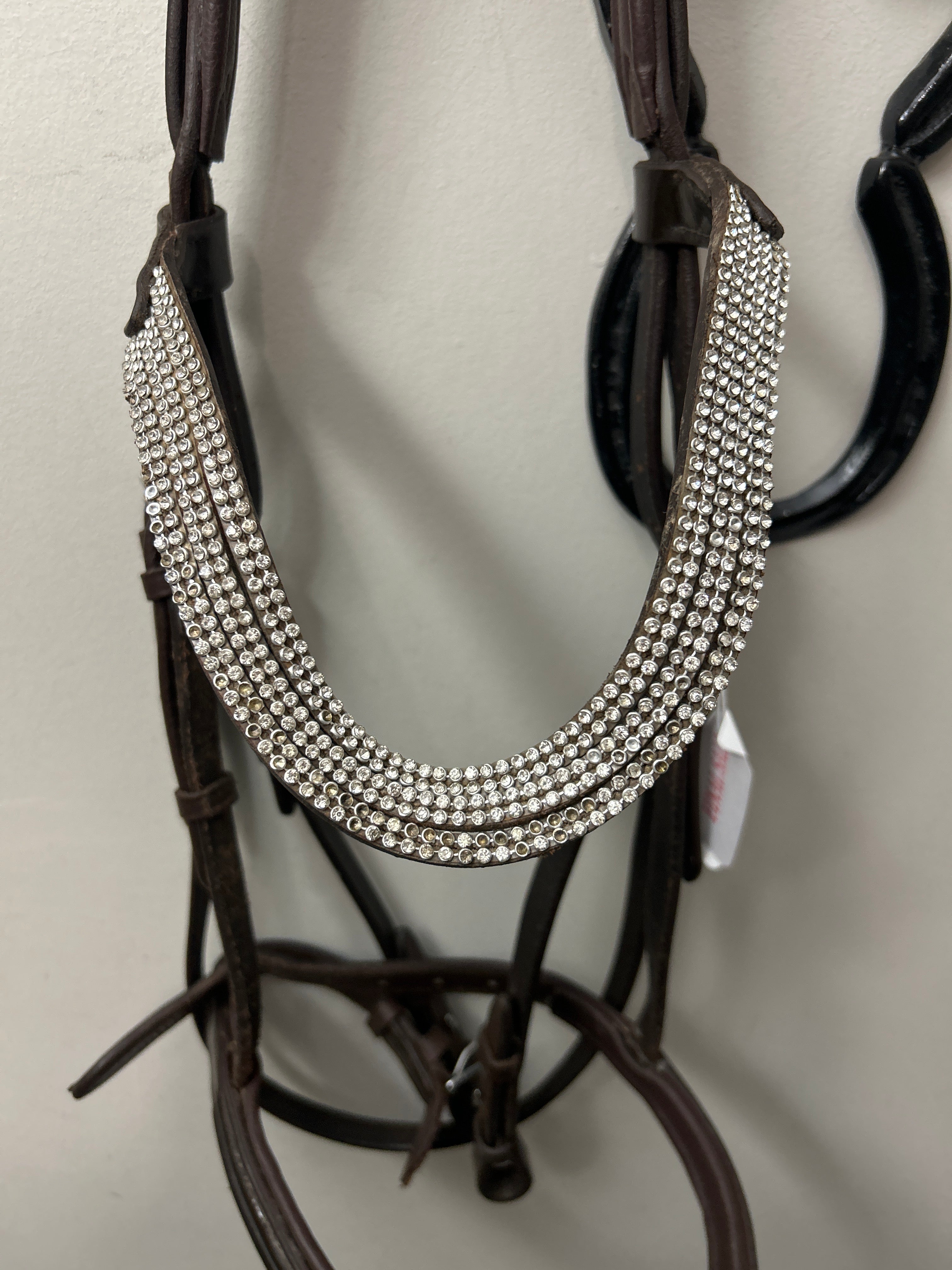 HKM Brown Patent Dressage Bridle-Bridle-Consignment-Evolution Equestrian Co.