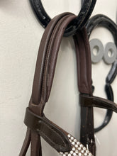 Load image into Gallery viewer, HKM Brown Patent Dressage Bridle-Bridle-Consignment-Evolution Equestrian Co.
