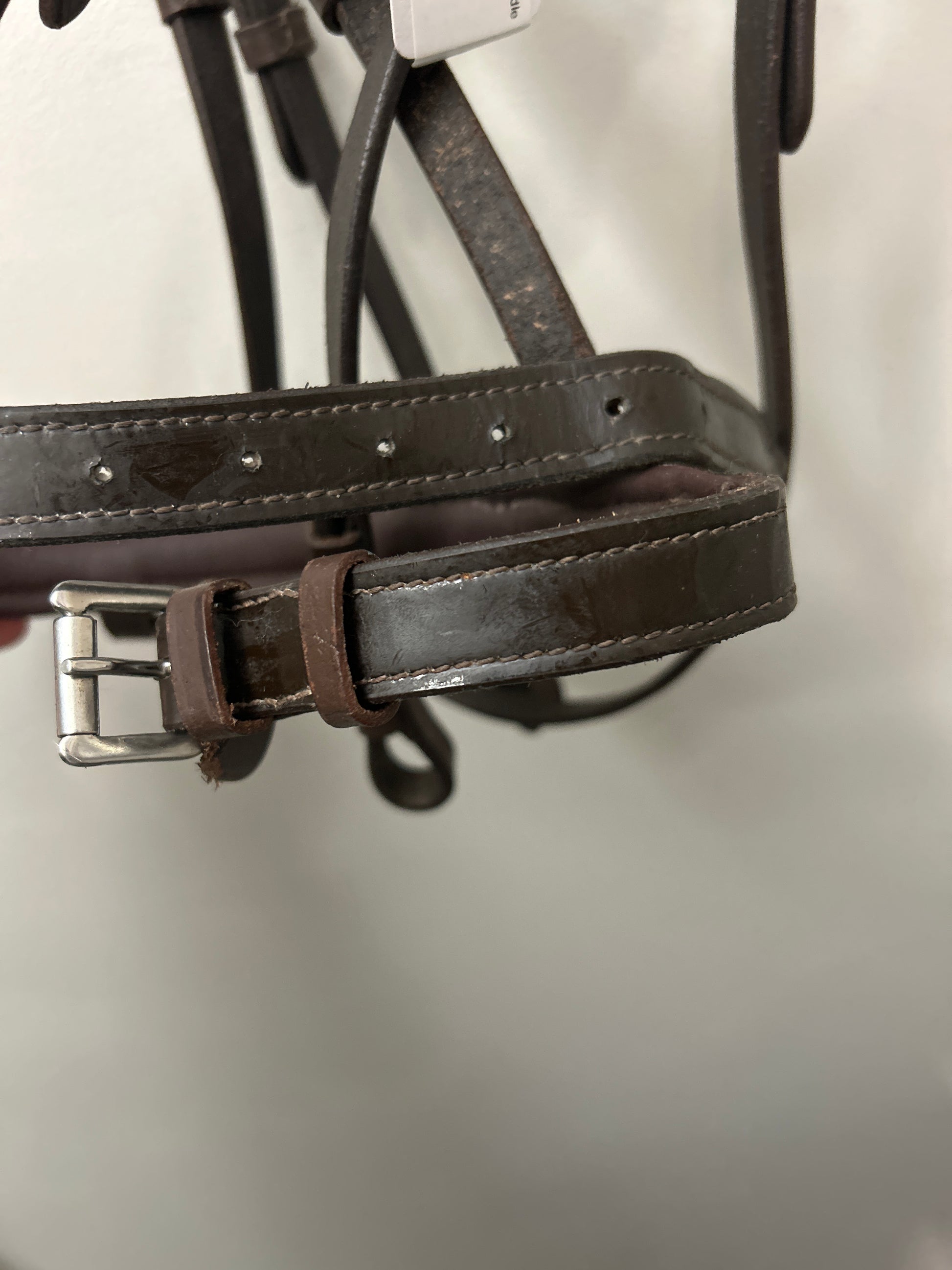 HKM Brown Patent Dressage Bridle-Bridle-Consignment-Evolution Equestrian Co.