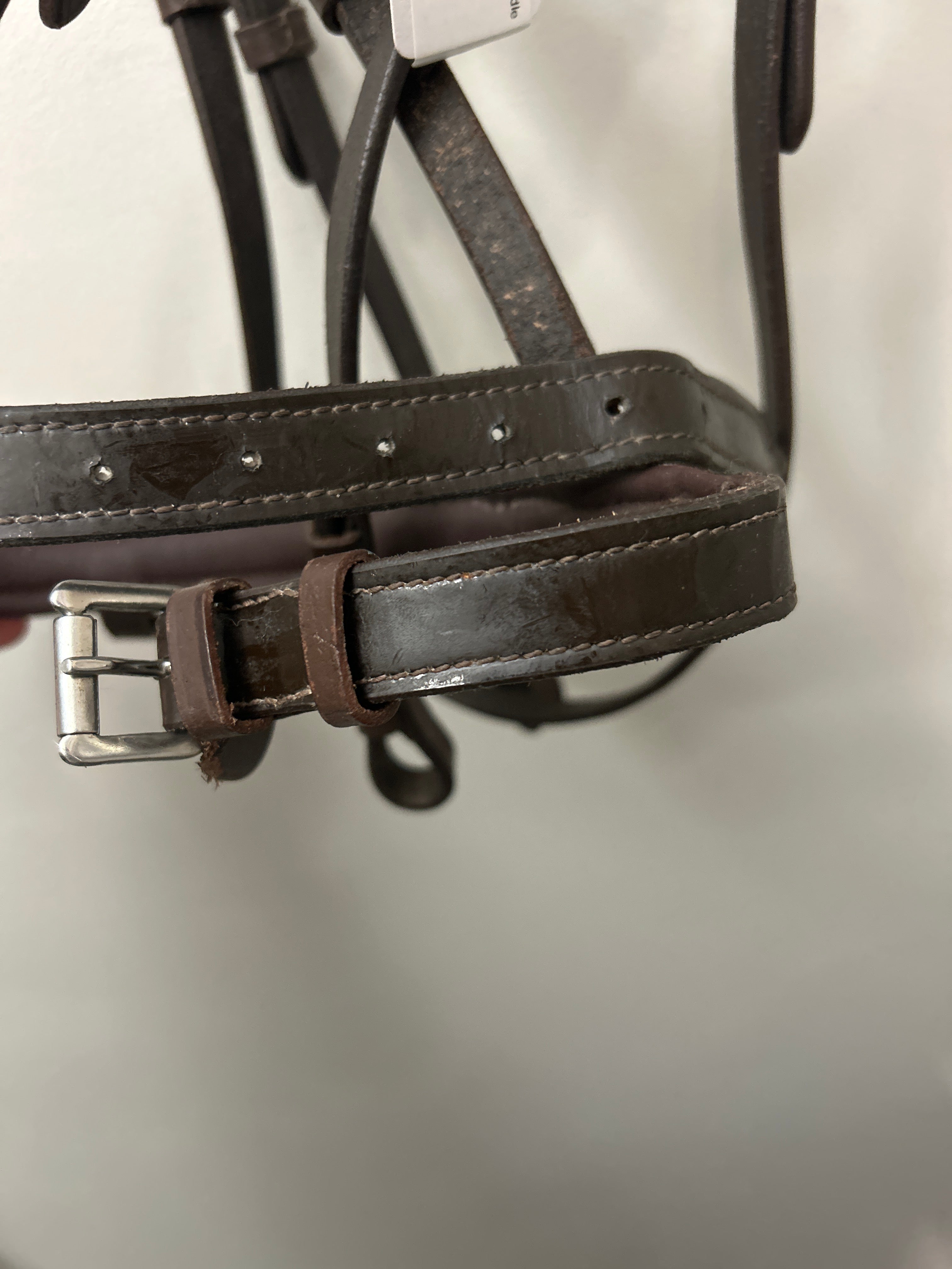 HKM Brown Patent Dressage Bridle-Bridle-Consignment-Evolution Equestrian Co.