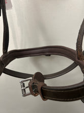 Load image into Gallery viewer, HKM Brown Patent Dressage Bridle-Bridle-Consignment-Evolution Equestrian Co.
