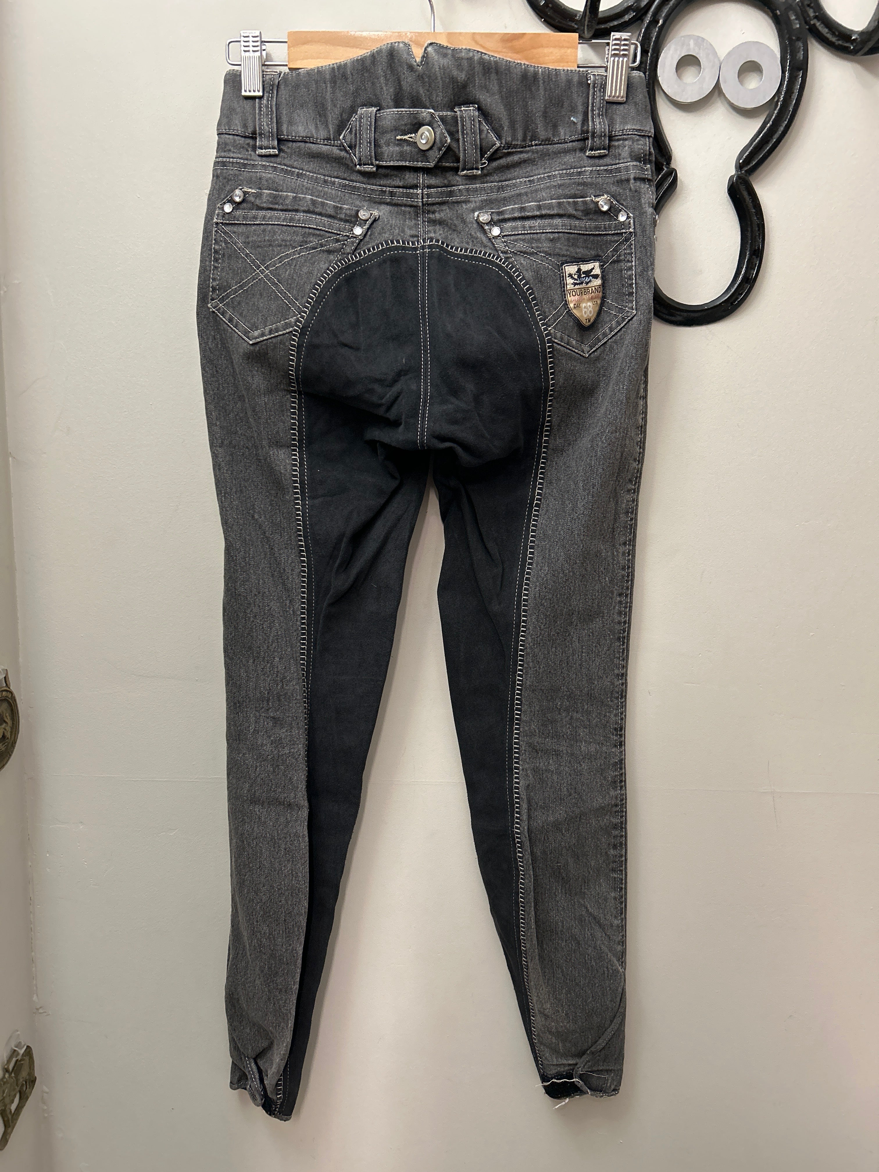HKM Dark Demin Kid's Full Seat Breeches 14/15 years-Breeches-Consignment-Evolution Equestrian Co.