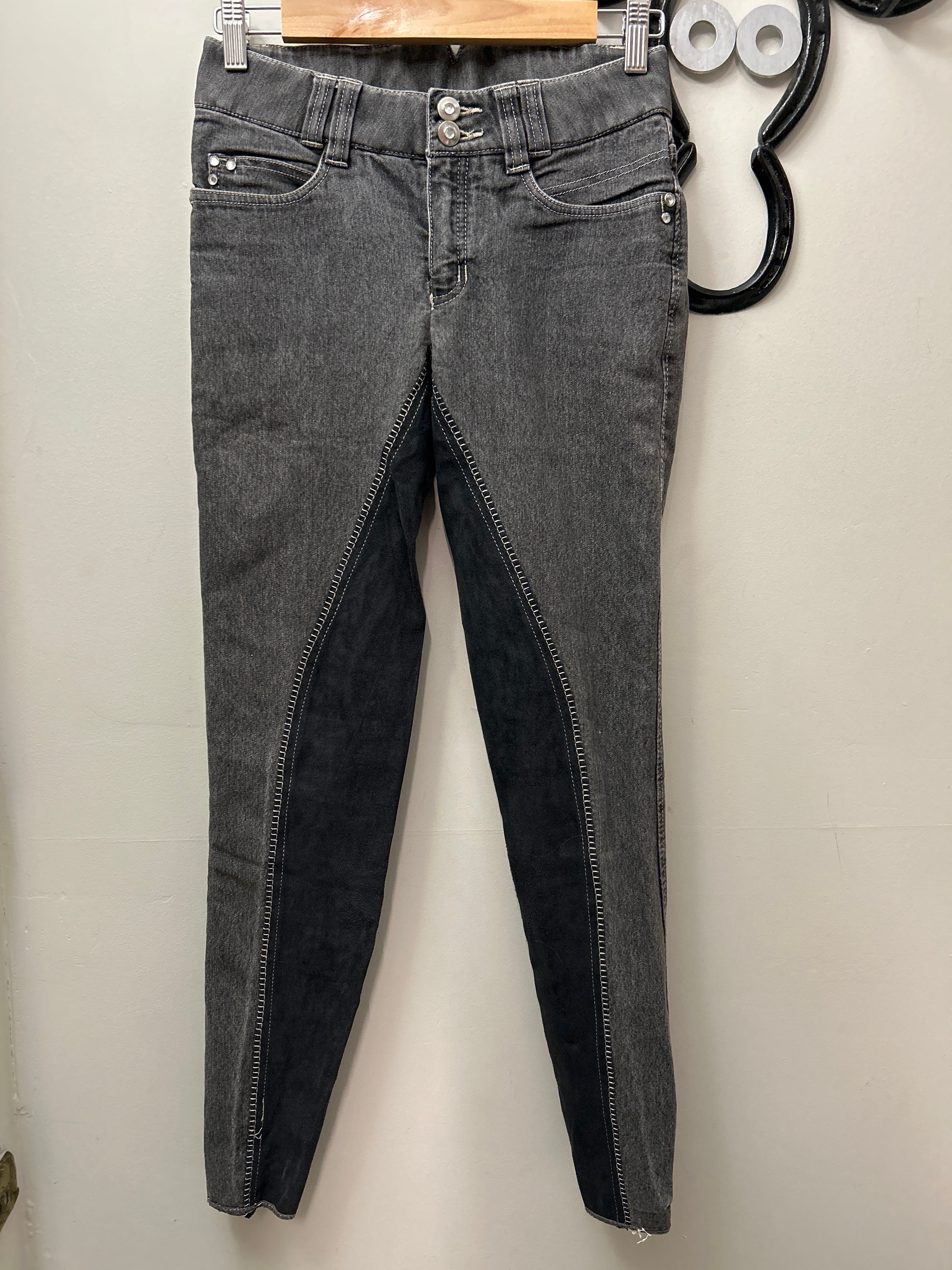 HKM Dark Demin Kid's Full Seat Breeches 14/15 years-Breeches-Consignment-Evolution Equestrian Co.