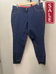 HKM Navy Full Seat Breeches 32-Breeches-Consignment-Evolution Equestrian Co.