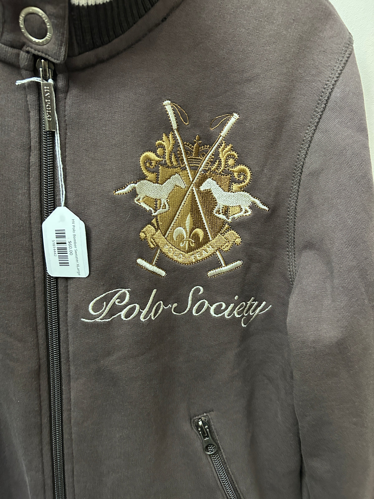 HV Polo Bomber Sweater XLarge-Sweatershirt-Consignment-Evolution Equestrian Co.