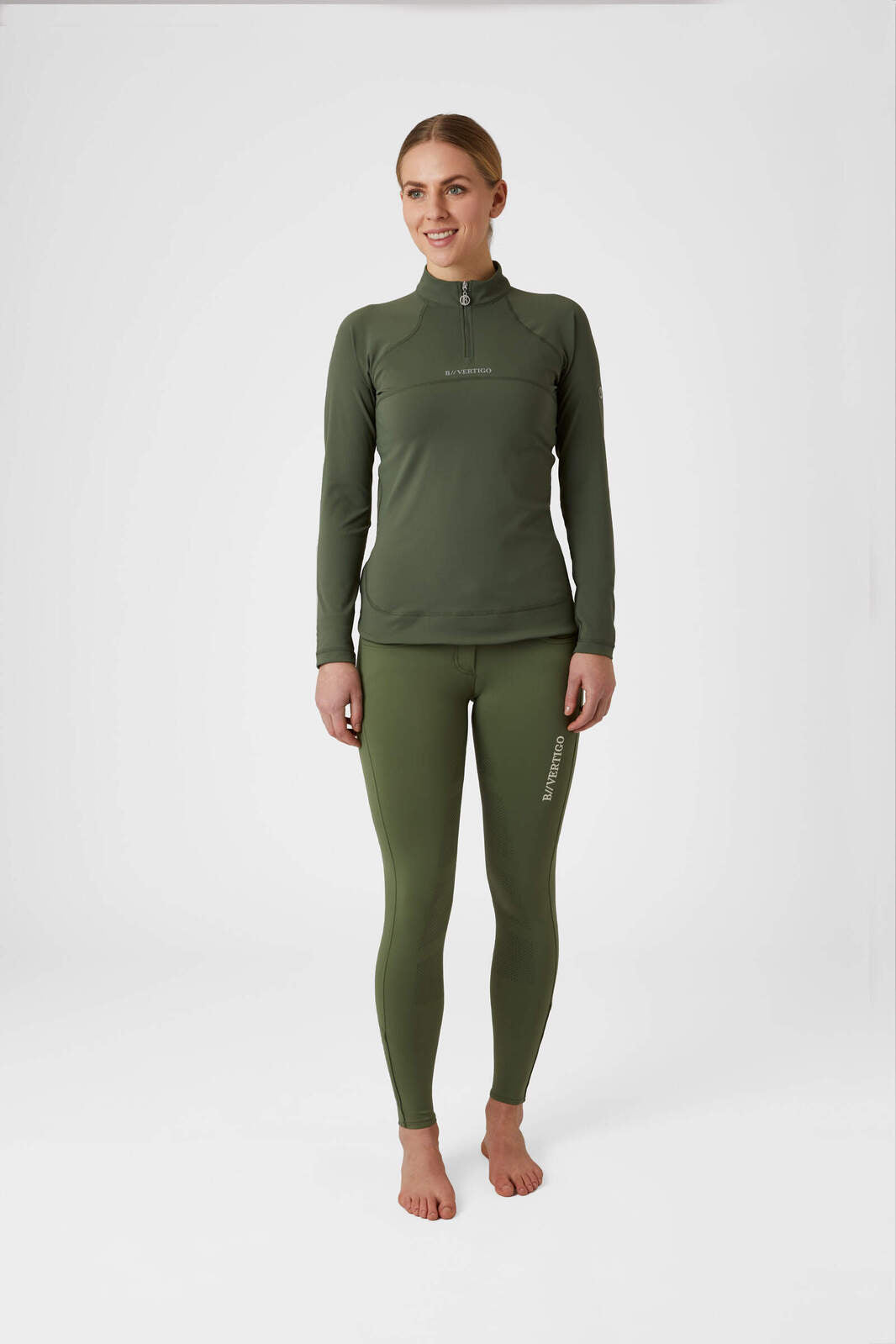 B Vertigo Olive Green Technical Shirt 14-Vest-Consignment-Evolution Equestrian Co.