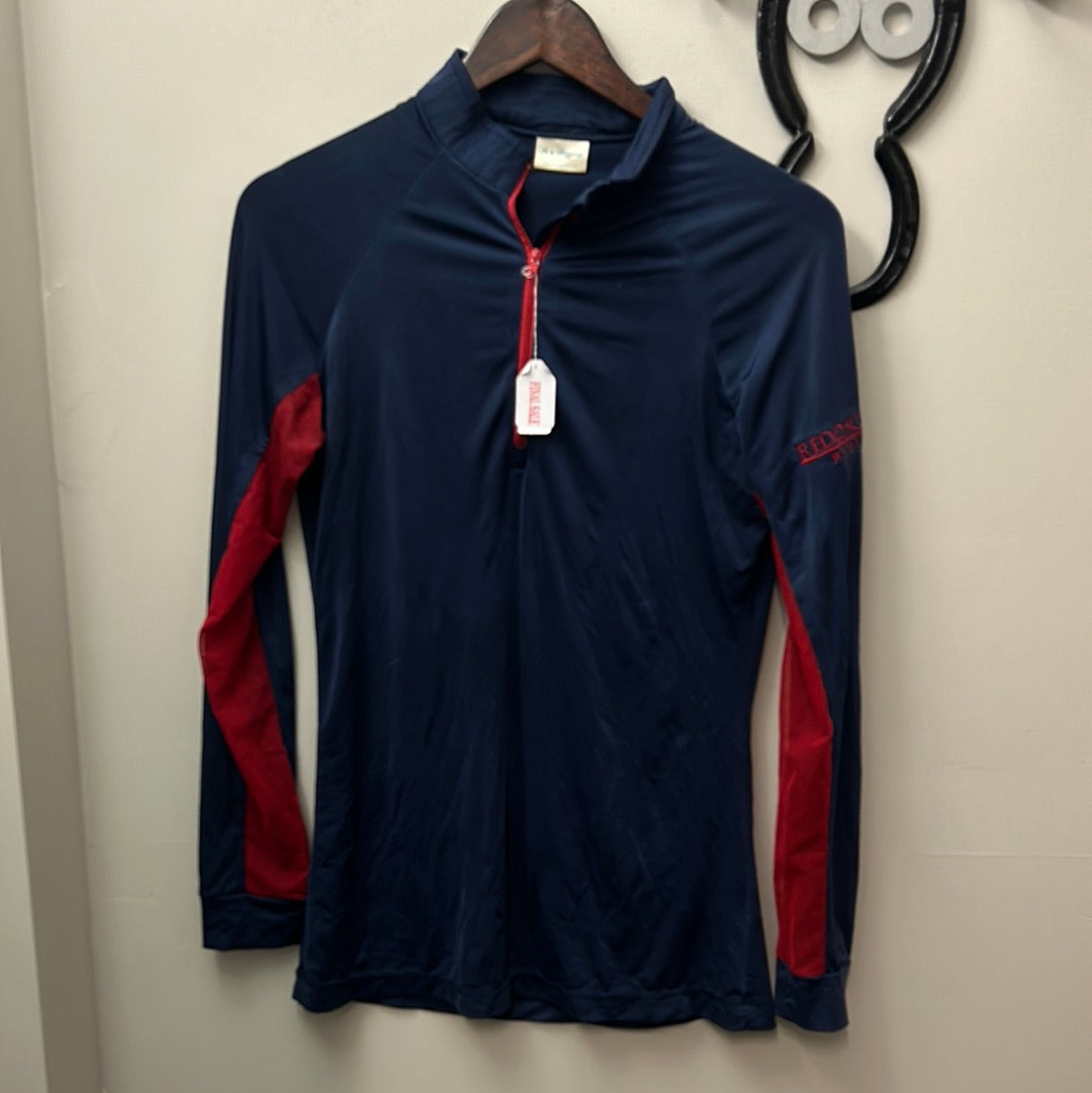 Haggerty's Sun Shirt Navy/Red Large-Riding Shirts-Consignment-Evolution Equestrian Co.