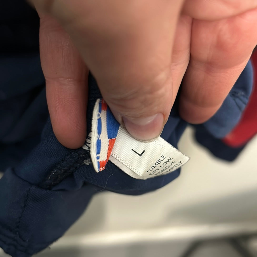 Haggerty's Sun Shirt Navy/Red Large-Riding Shirts-Consignment-Evolution Equestrian Co.