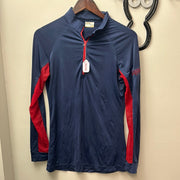 Haggerty's Sun Shirt Navy/Red Large-Riding Shirts-Consignment-Evolution Equestrian Co.