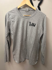 HahaWhatever Grey Wine Shirt Medium-Breeches-Consignment-Evolution Equestrian Co.