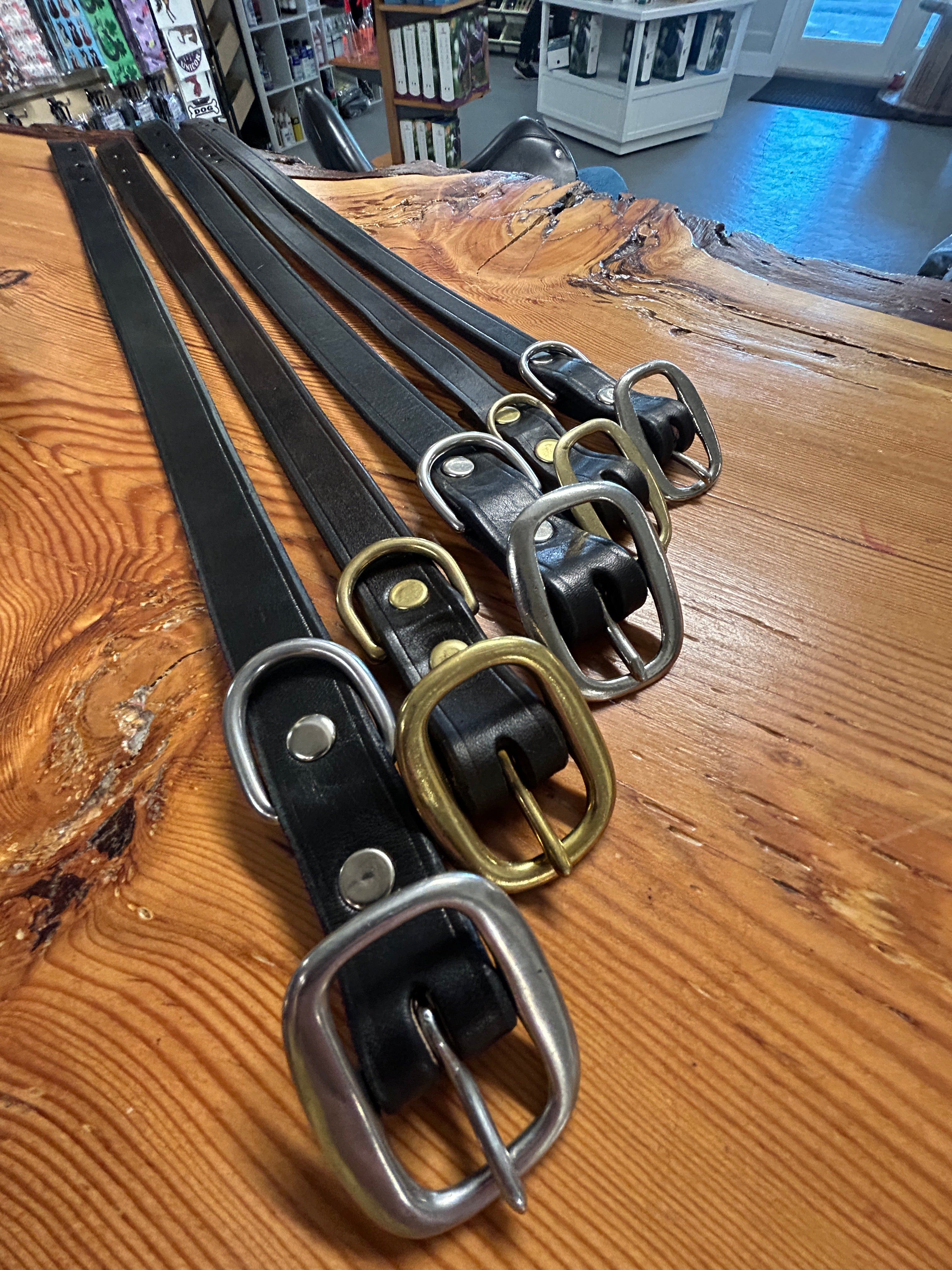 HandCrafted Leather Dog Collar-Dog Products-Norm Kent-Black-3/4" x 18"-Evolution Equestrian Co.