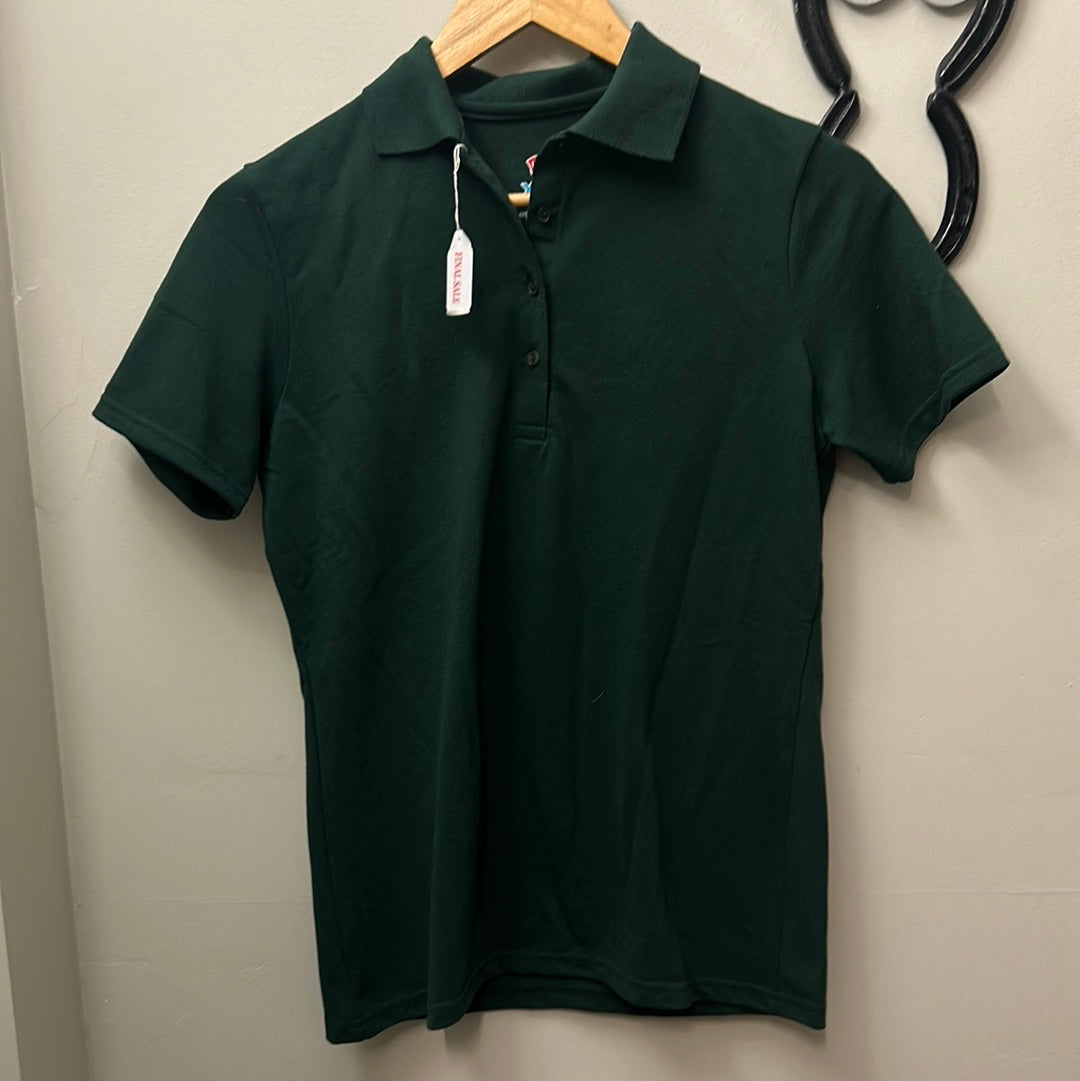 Hanes Hunter Green Polo Shirt Small-Riding Shirts-Consignment-Evolution Equestrian Co.