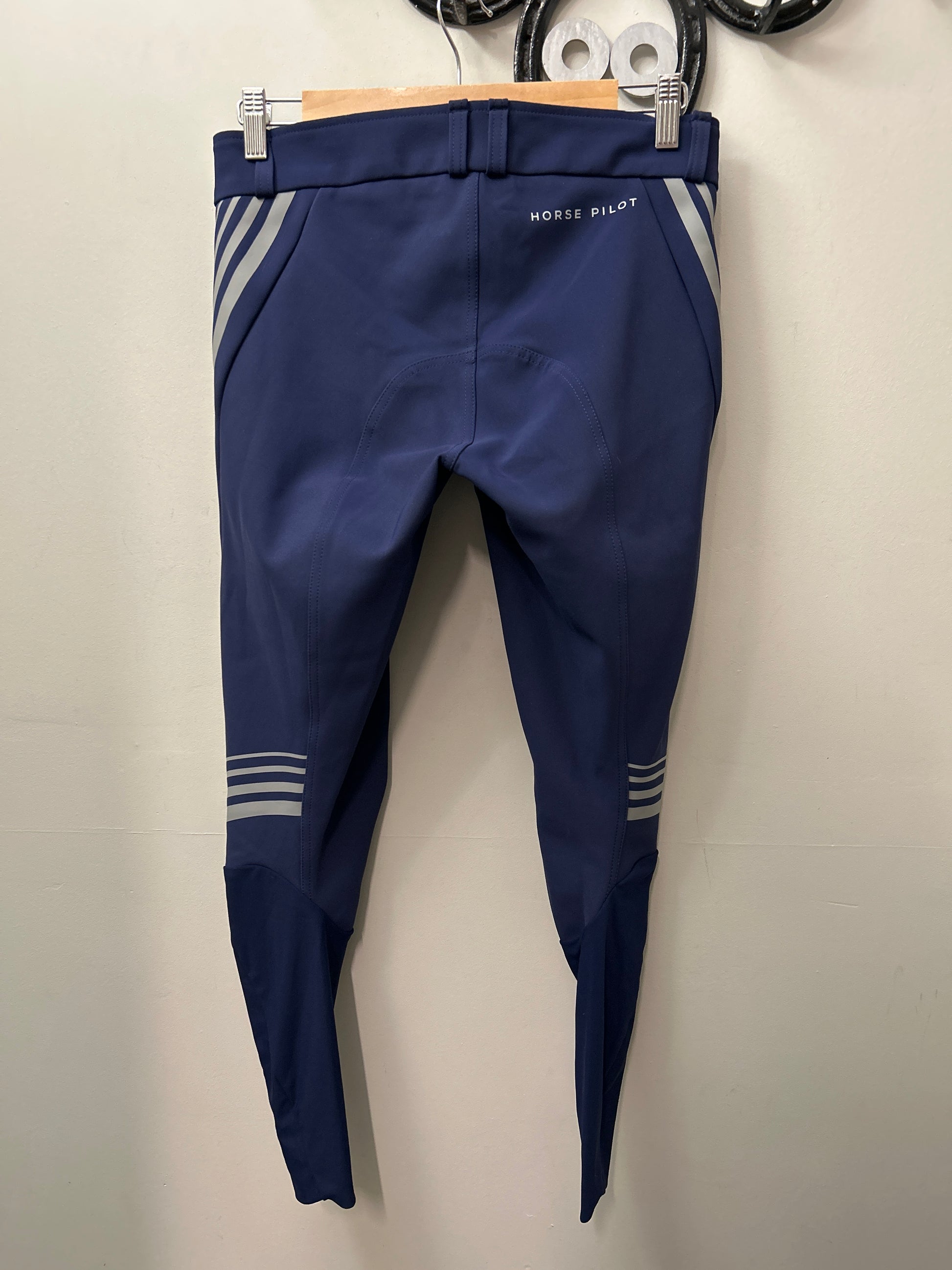 Horse Pilot Reflective Navy Breeches Medium-Breeches-Consignment-Evolution Equestrian Co.