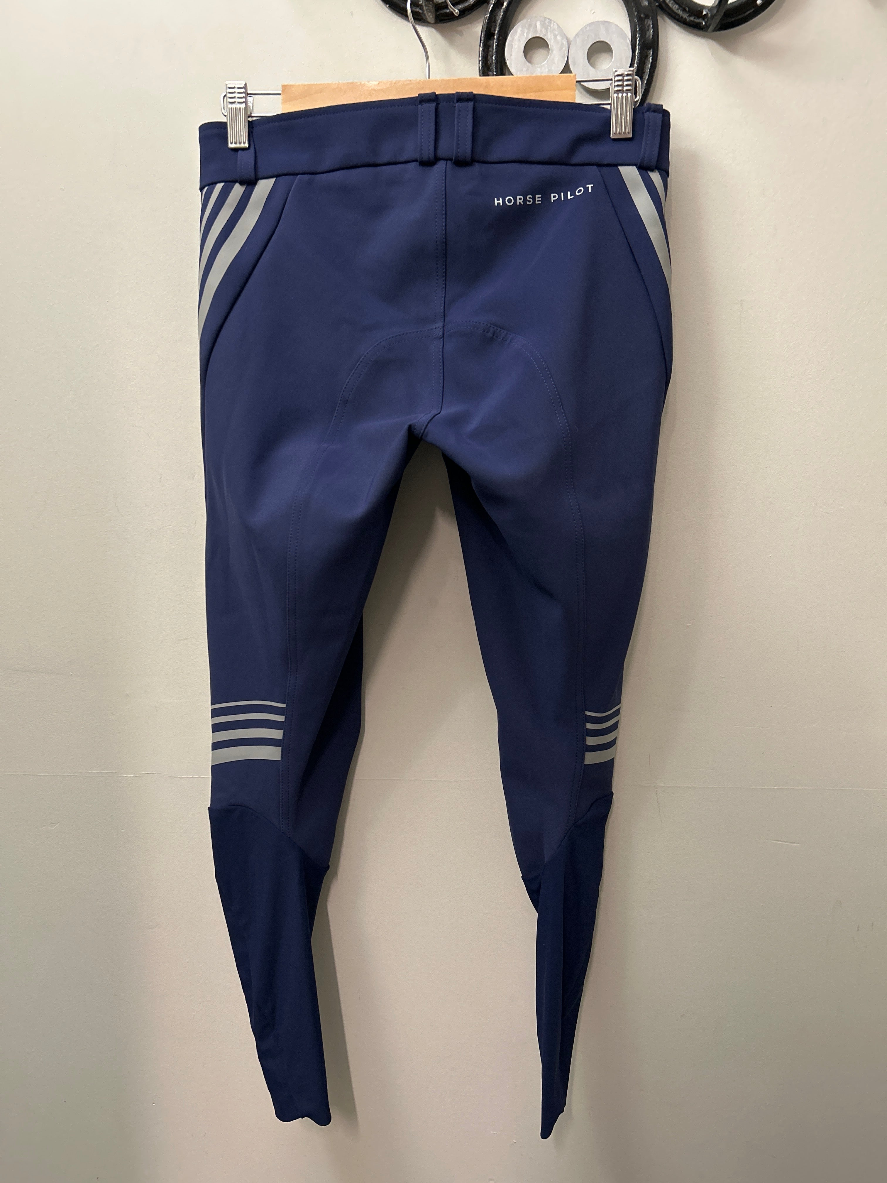 Horse Pilot Reflective Navy Breeches Medium-Breeches-Consignment-Evolution Equestrian Co.