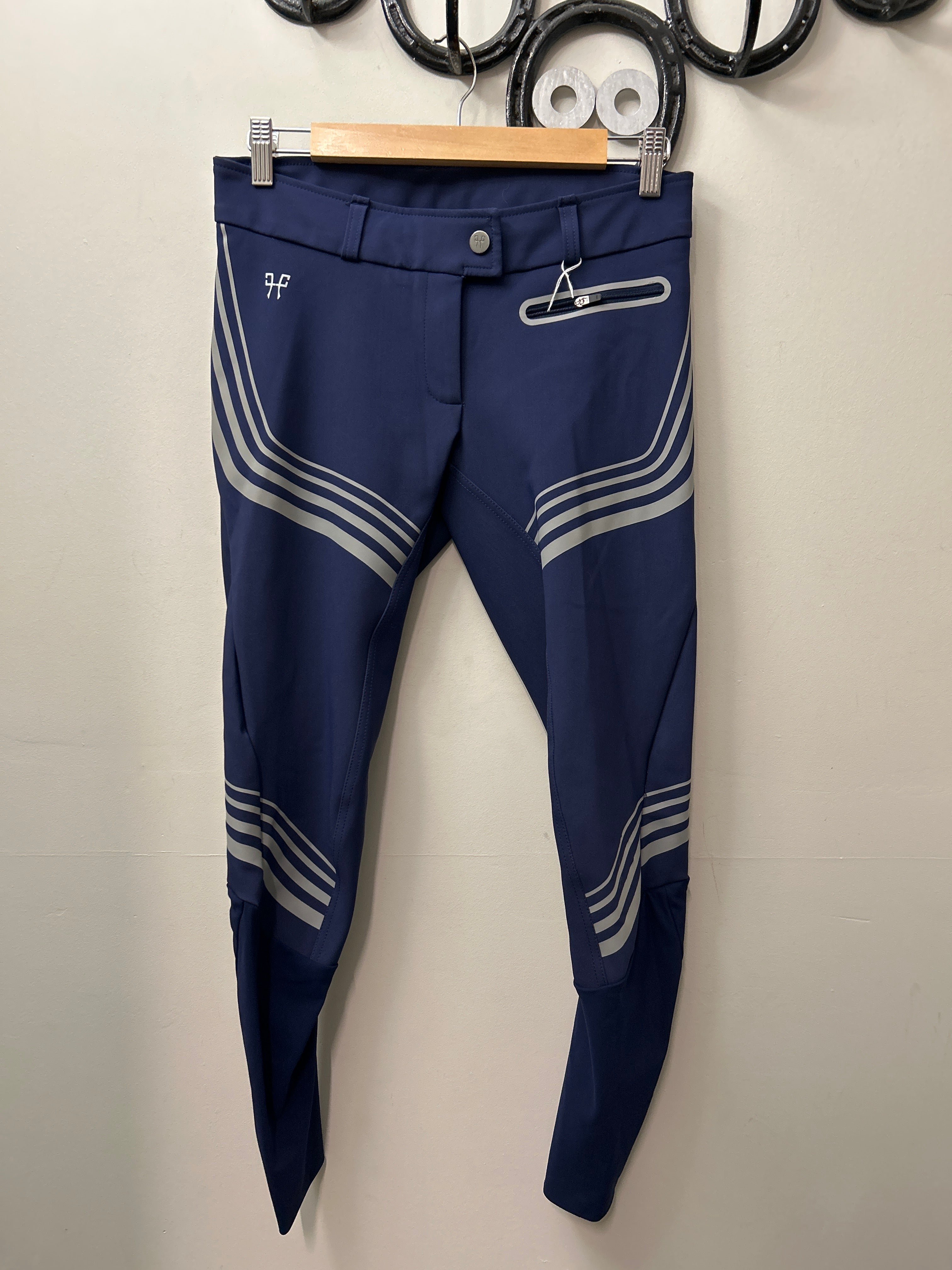 Horse Pilot Reflective Navy Breeches Medium-Breeches-Consignment-Evolution Equestrian Co.