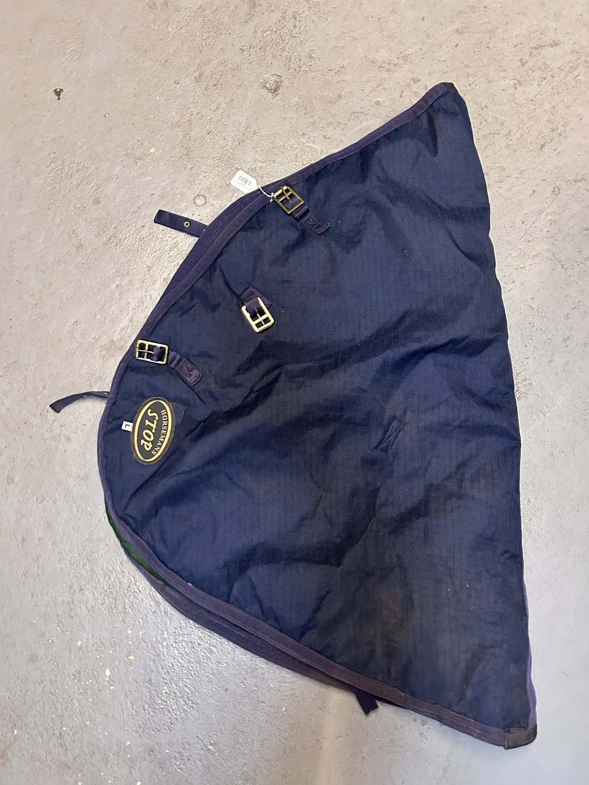 Horseman's Stop Navy Winter Hood Large-Horse Blankets & Sheets-Consignment-Evolution Equestrian Co.