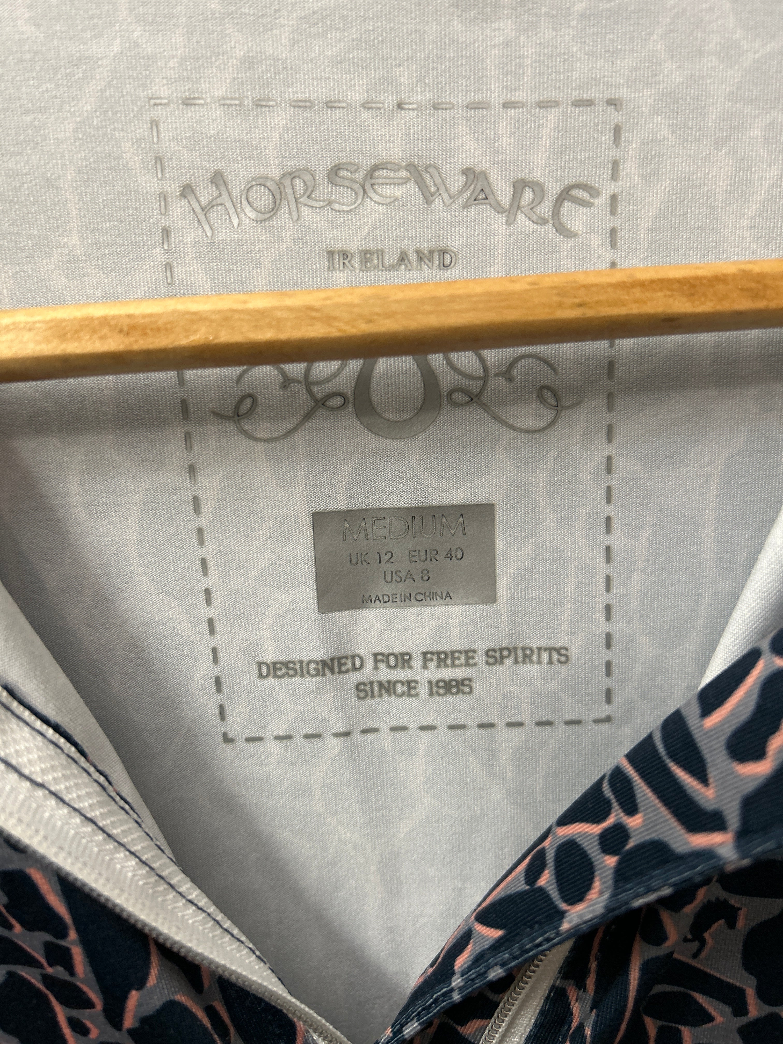 Horseware Pink and Navy Sun Shirt Medium-Riding Shirts-Consignment-Evolution Equestrian Co.